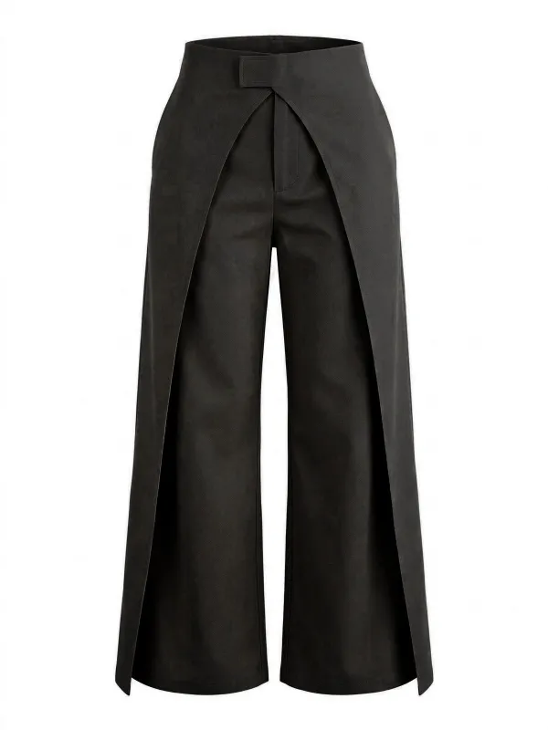 1940s Solid Crisscross Wide-Leg Pants made by Retro Stage