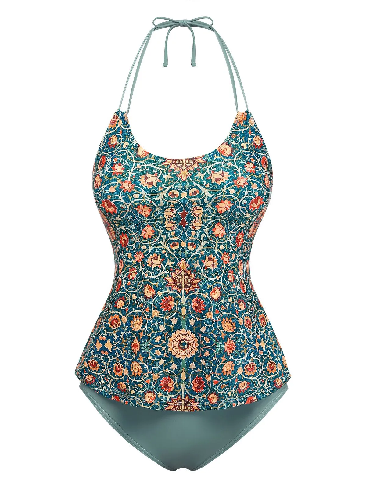 1940s Halter Retro Floral Prints Tankini Set sold by Retro Stage product image thumbnail 3
