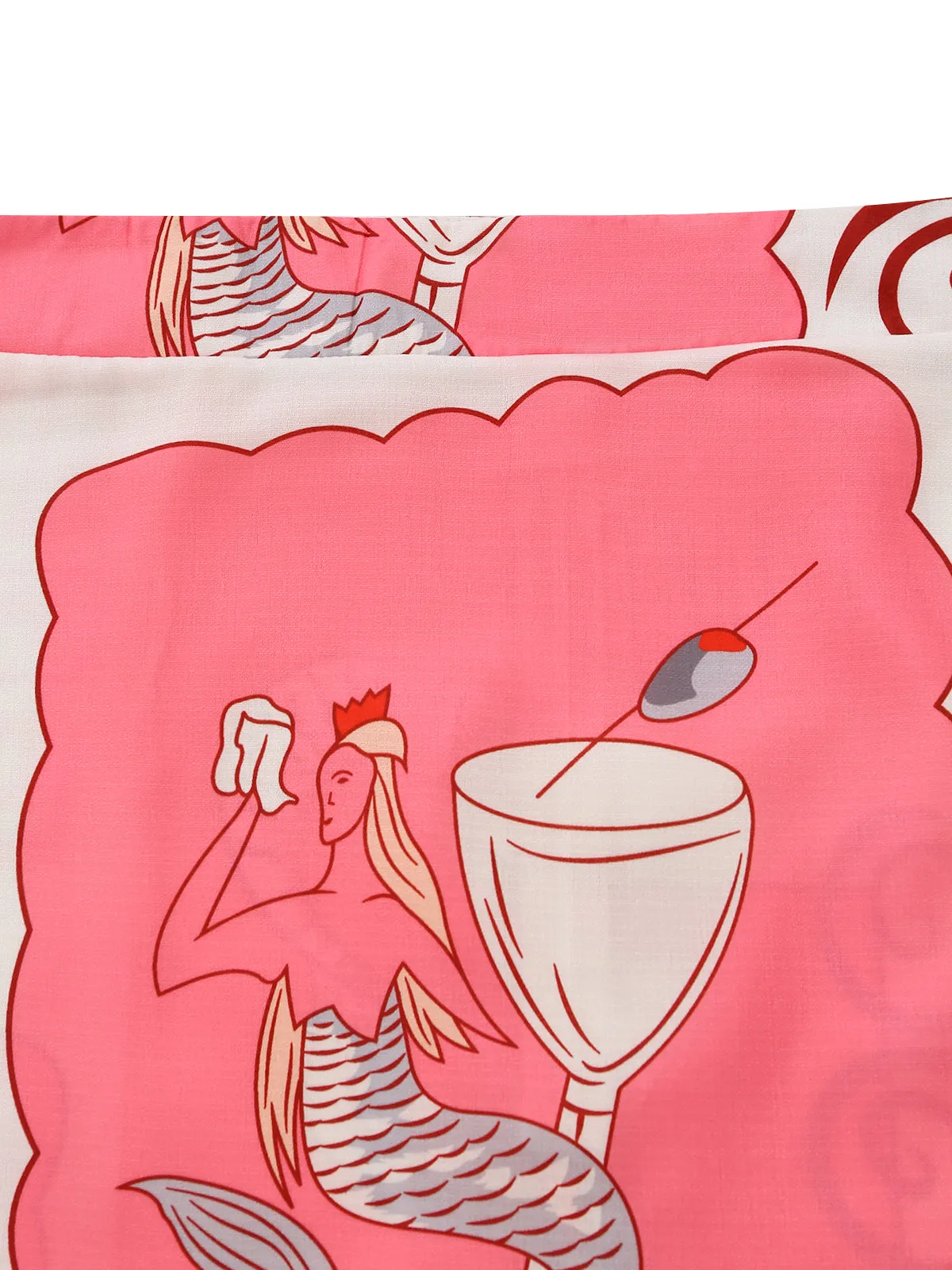 2PCS Multicolor 1940s Mermaid Print Tie-Up Top & Skirt sold by Retro Stage product image thumbnail 4