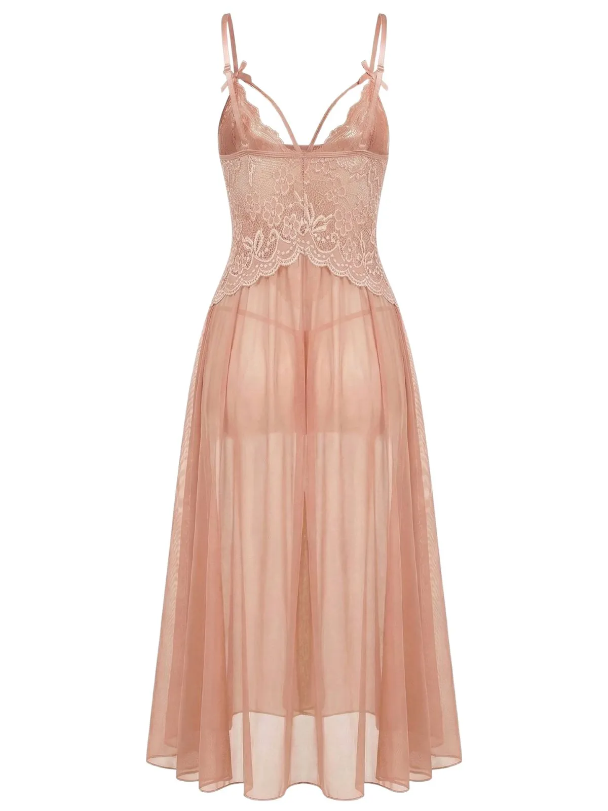1930s Lace Spaghetti Strap Mesh Nightgowns sold by Retro Stage product image thumbnail 2