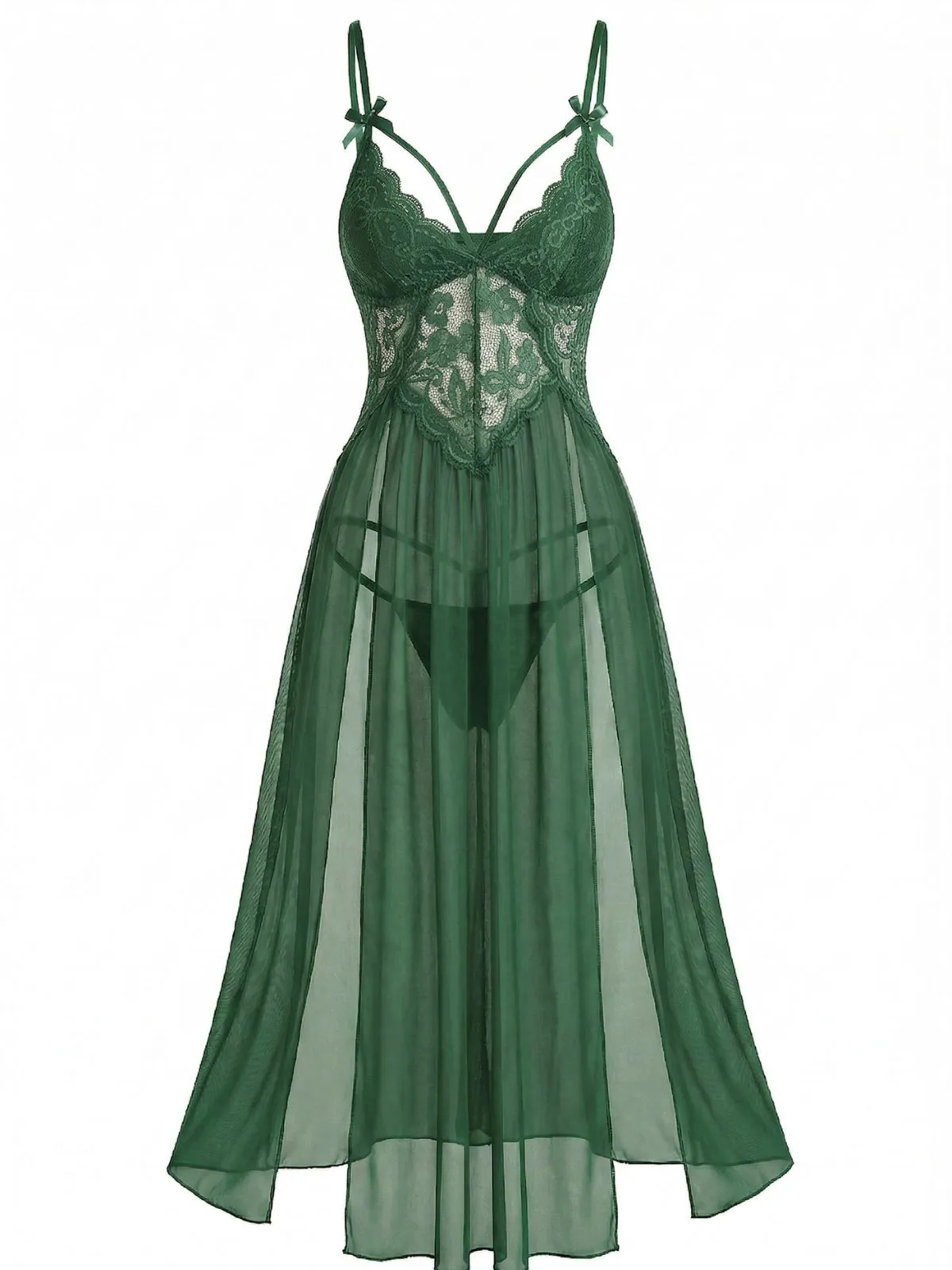 1930s Lace Spaghetti Strap Mesh Nightgowns sold by Retro Stage product image thumbnail 3