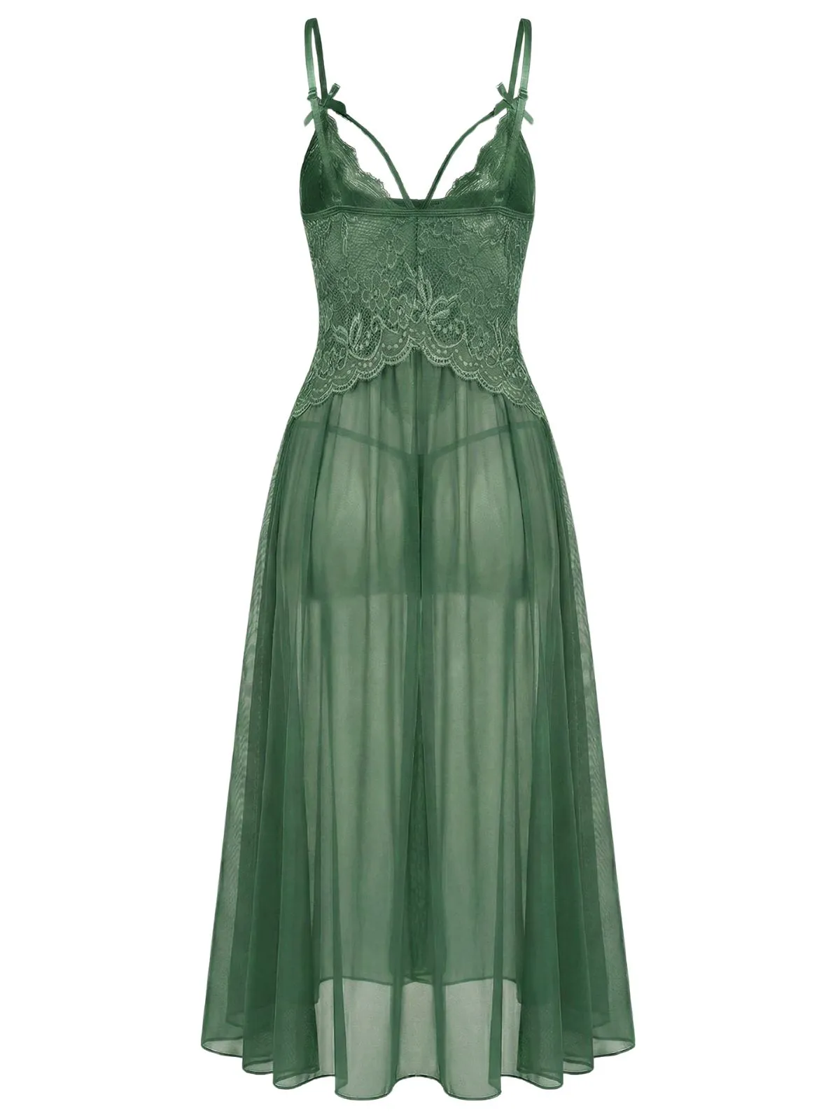 1930s Lace Spaghetti Strap Mesh Nightgowns sold by Retro Stage product image thumbnail 4