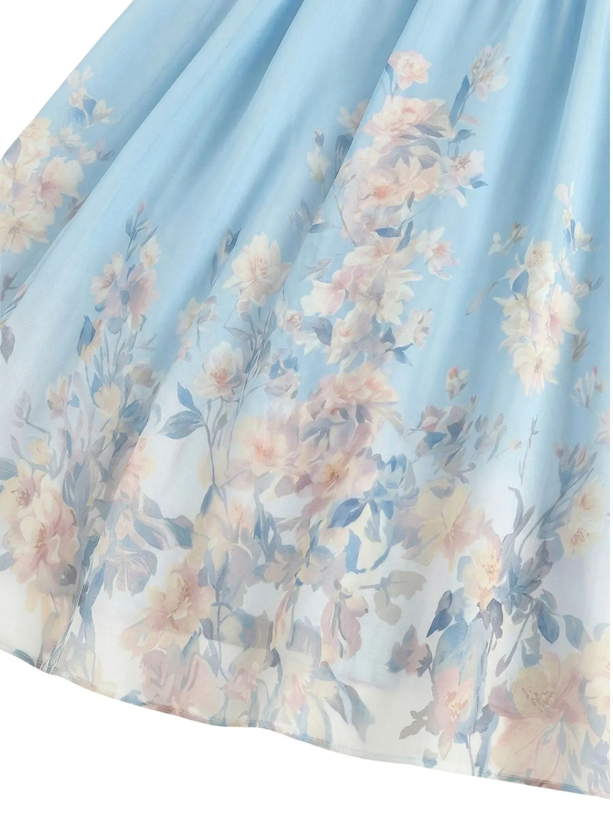 1940s Floral V-Neck Sleeveless Midi Dress sold by Retro Stage product image thumbnail 4