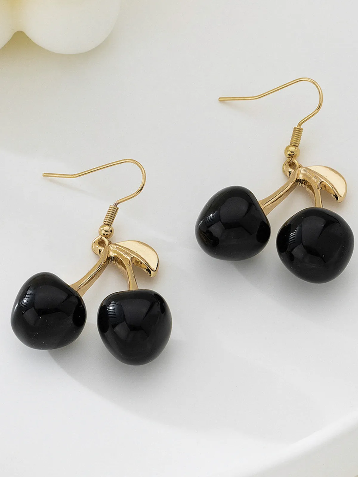 Vintage Black Cherry Drop Earrings sold by Retro Stage product image thumbnail 5
