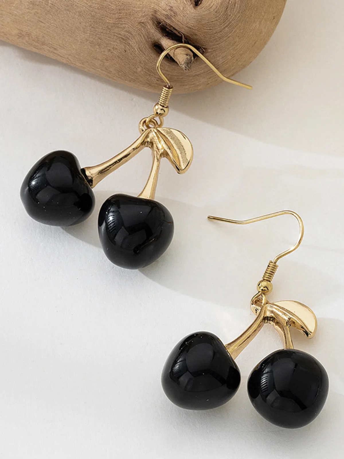 Vintage Black Cherry Drop Earrings sold by Retro Stage product image thumbnail 2