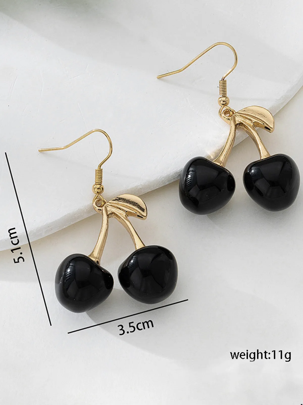 Vintage Black Cherry Drop Earrings sold by Retro Stage product image thumbnail 3
