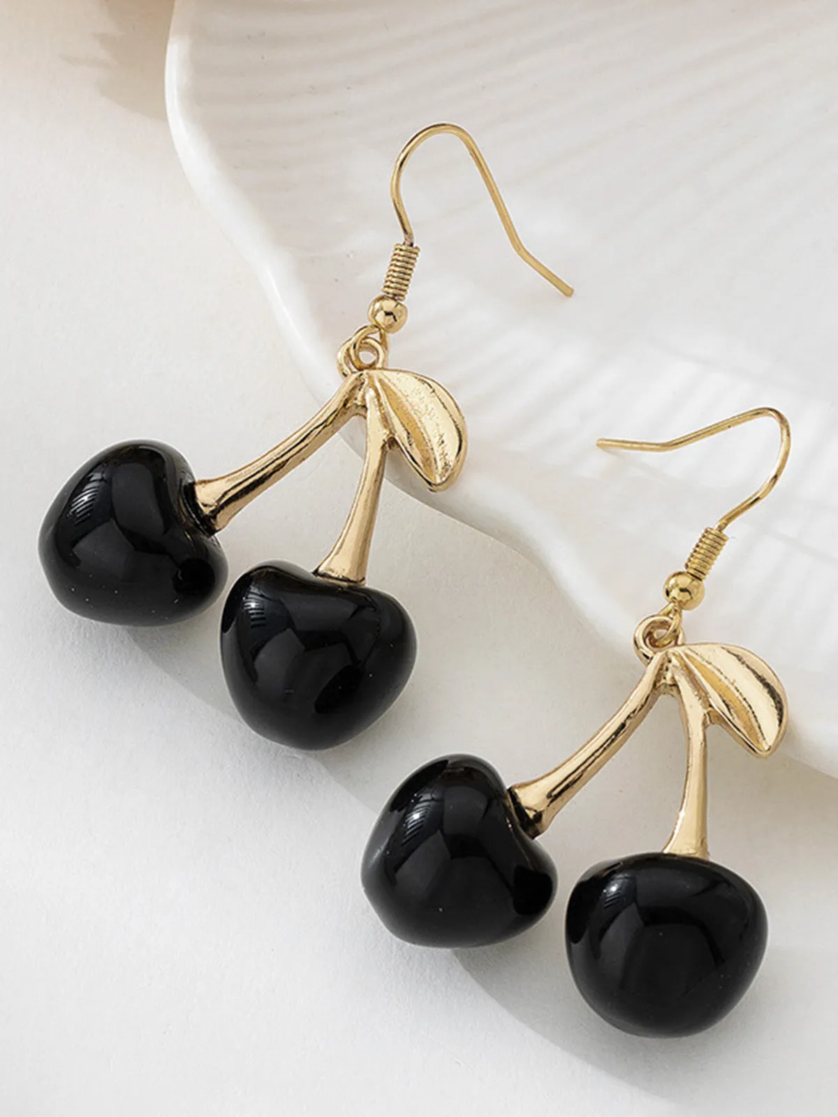 Vintage Black Cherry Drop Earrings sold by Retro Stage product image thumbnail 4