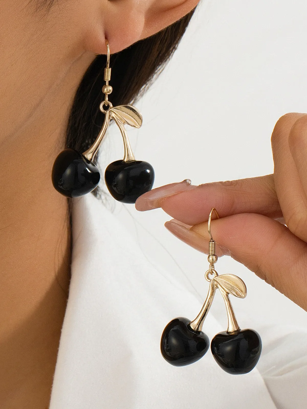 Vintage Black Cherry Drop Earrings sold by Retro Stage