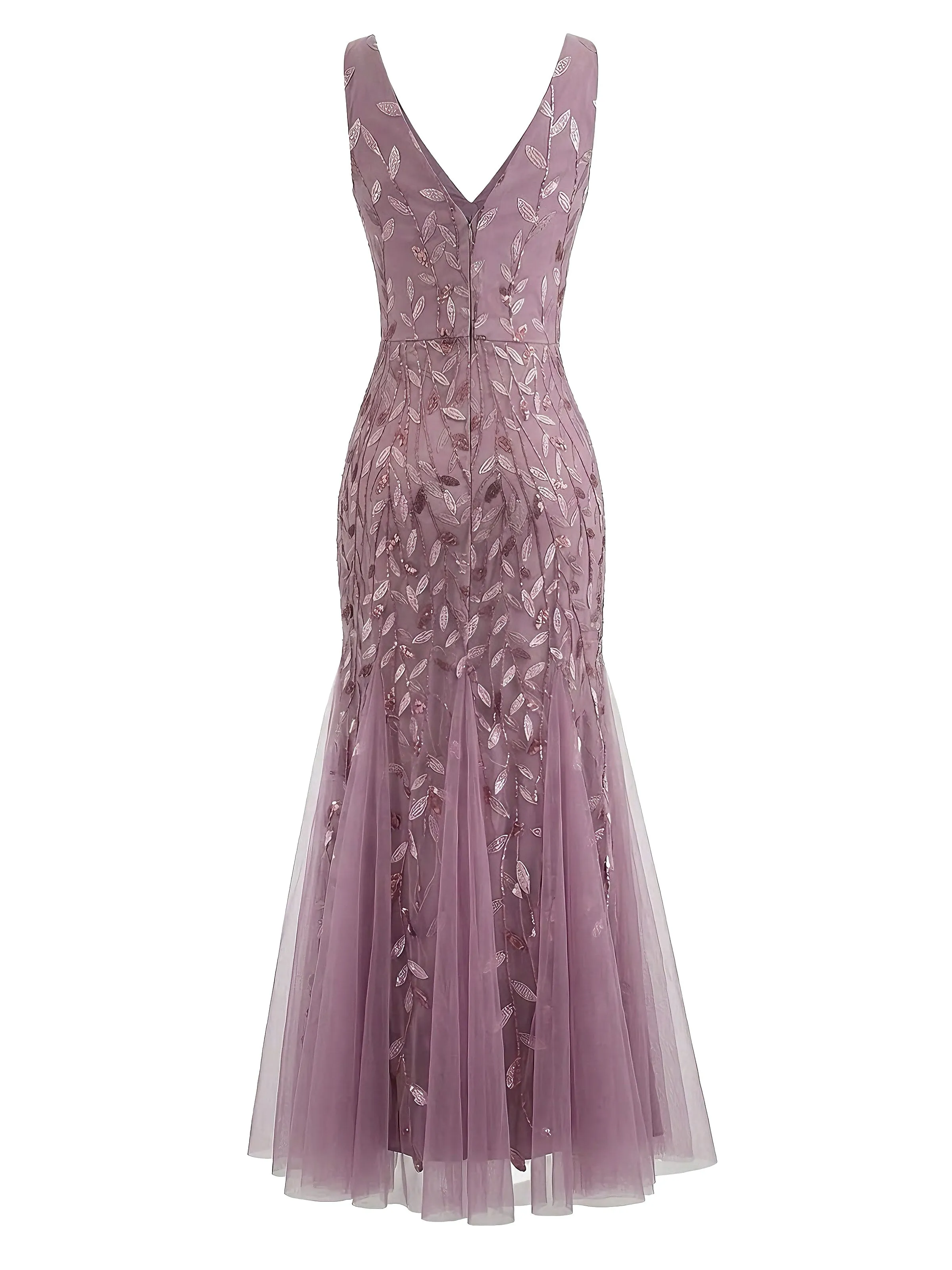 1930s Embroidery V-Neck Sleeveless Mesh Slim Dress sold by Retro Stage product image thumbnail 3