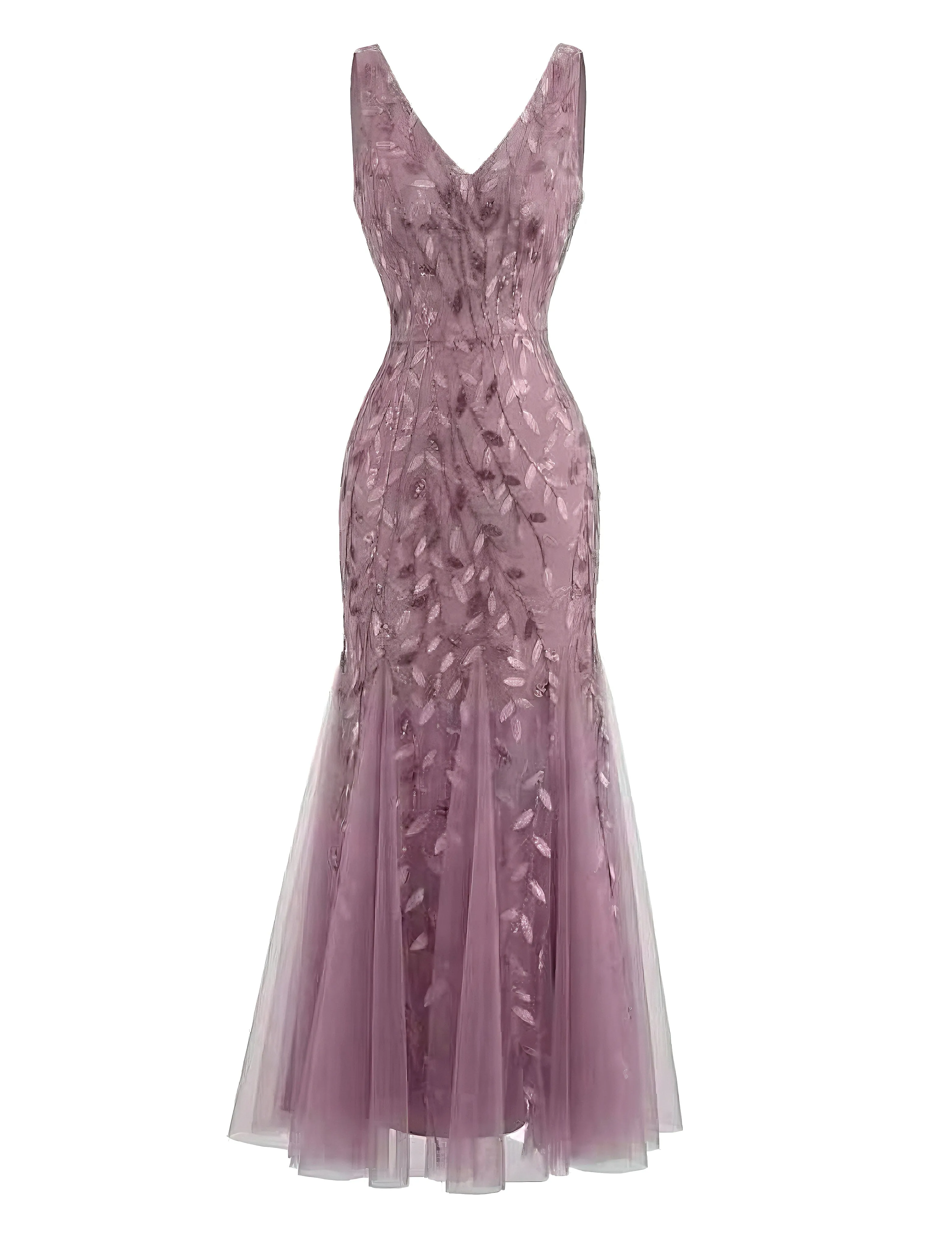 1930s Embroidery V-Neck Sleeveless Mesh Slim Dress sold by Retro Stage product image thumbnail 2