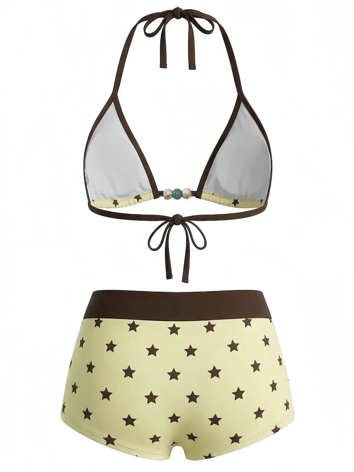 1950s Polka Dots Tie Halter Beaded Swimwear Set sold by Retro Stage product image thumbnail 4