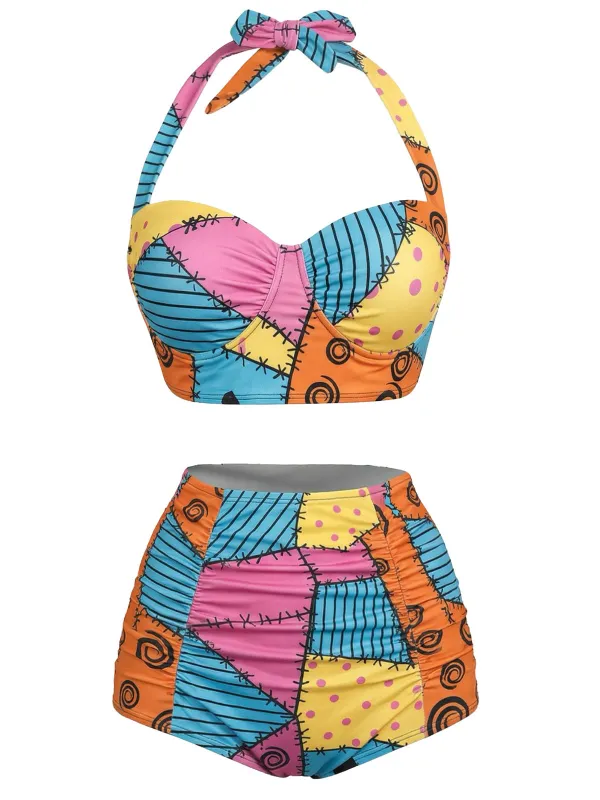[Pre-Sale] 1950s Sally Lace-Up Halter Swimsuit made by Retro Stage