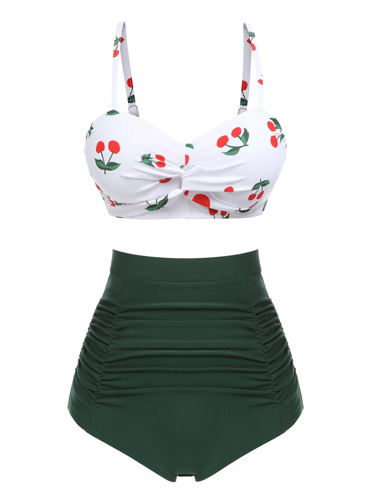 Pink 1950s Stripe Spaghetti Strap Bikini Set sold by Retro Stage product image thumbnail 3