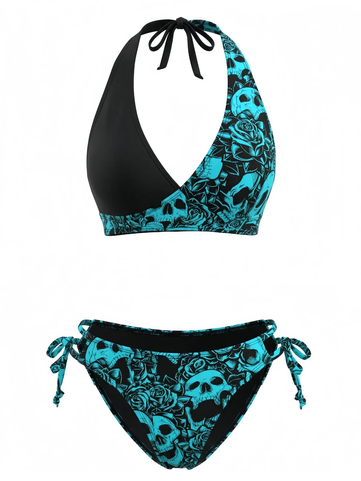 1940s Floral Print Halter Bikini Set sold by Retro Stage product image thumbnail 2