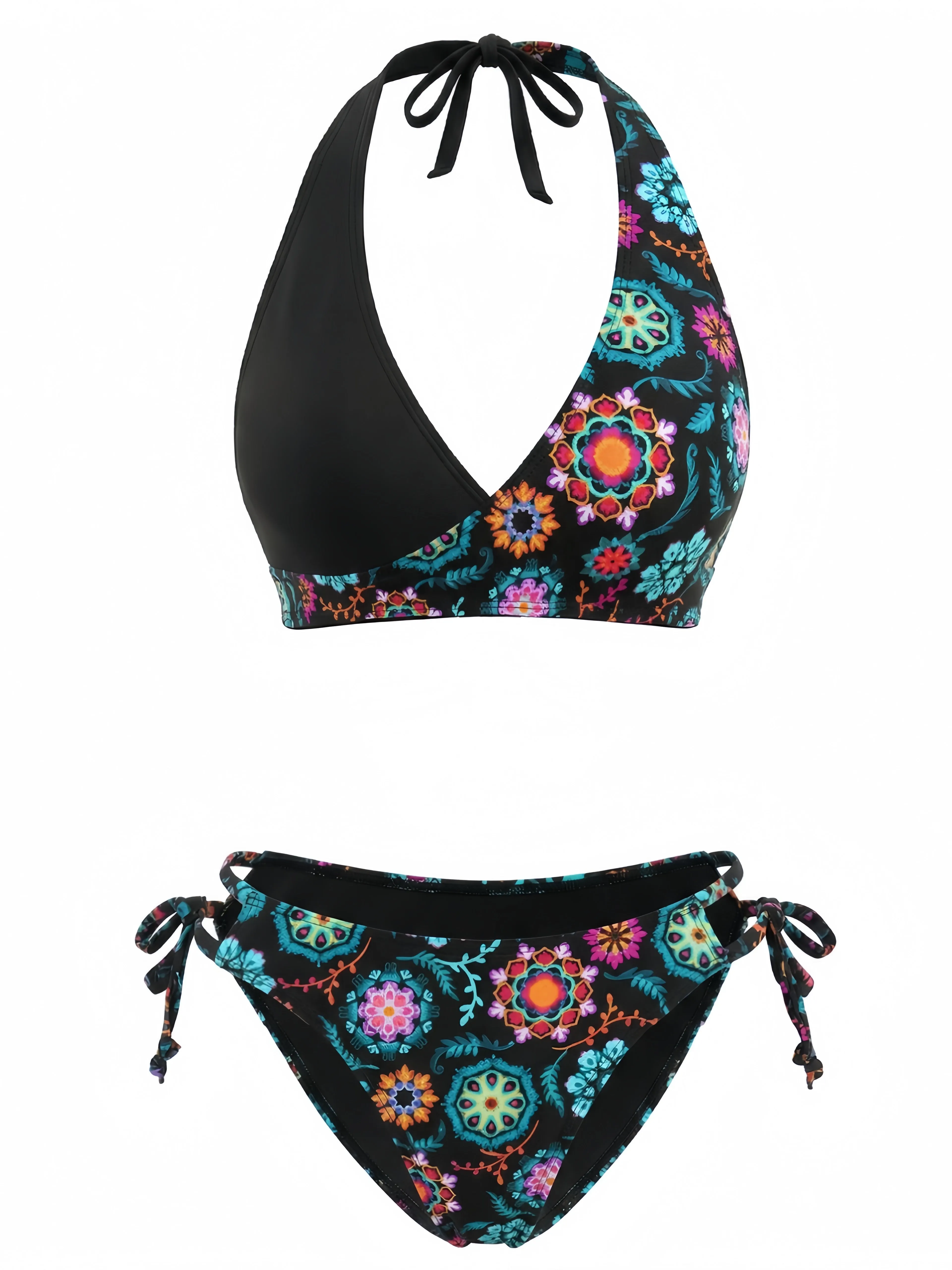 1940s Floral Print Halter Bikini Set sold by Retro Stage product image thumbnail 4