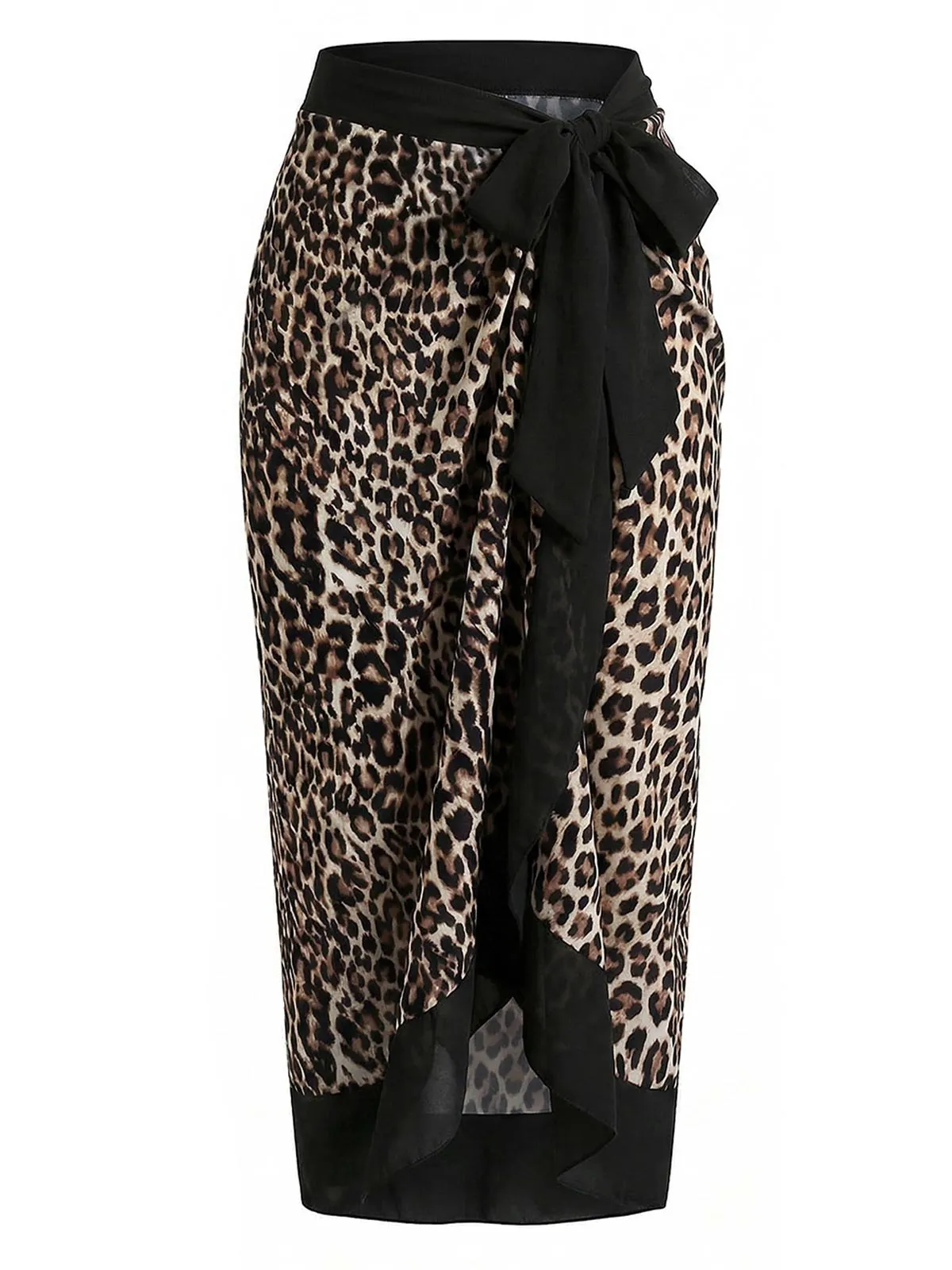 1930s Deep V-Neck Criss-Cross Halter Leopard Swimsuit & Cover-up sold by Retro Stage product image thumbnail 3