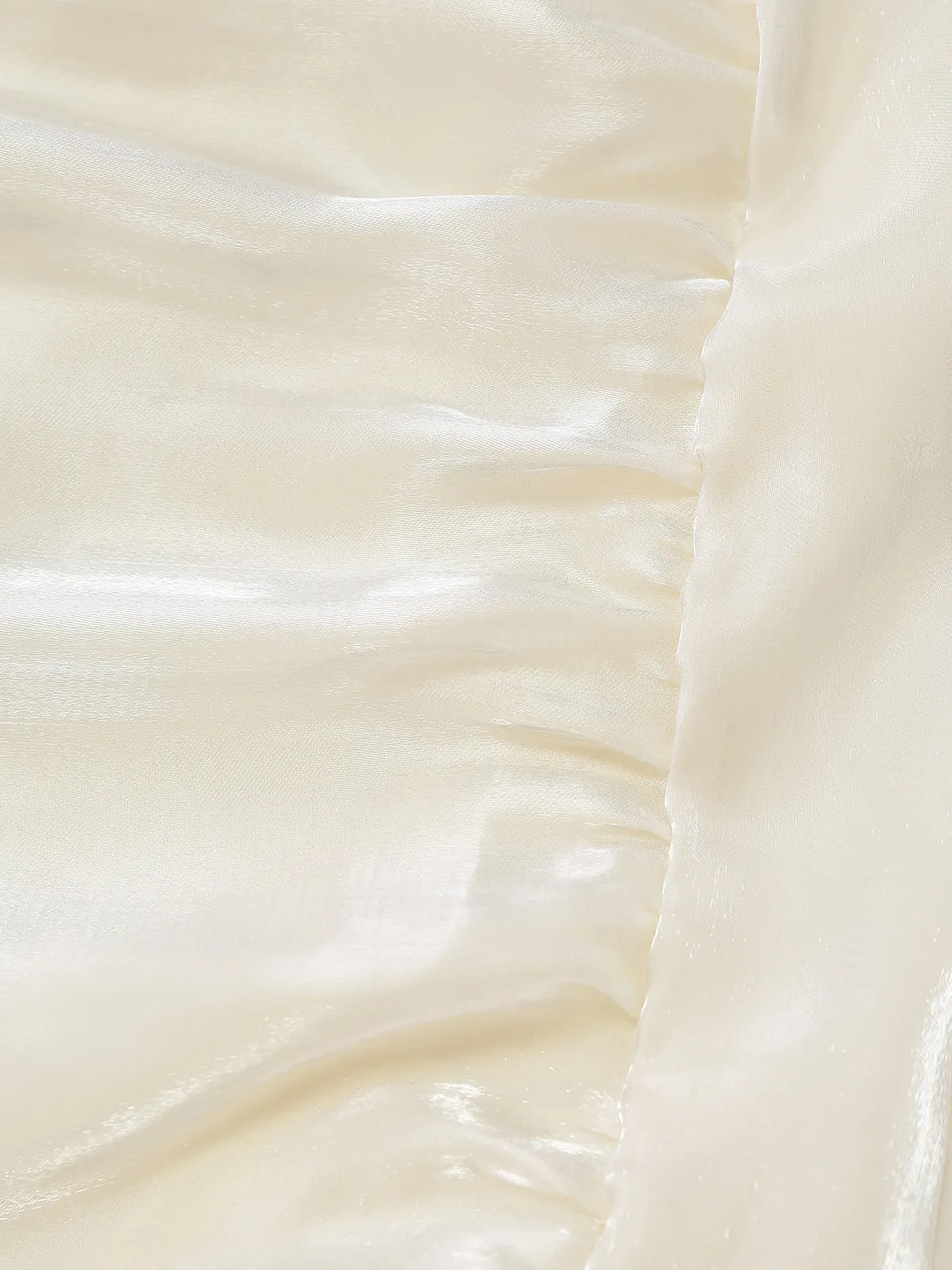 White 1940s Satin Tiered Spaghetti Strap Ruched Dress sold by Retro Stage product image thumbnail 5