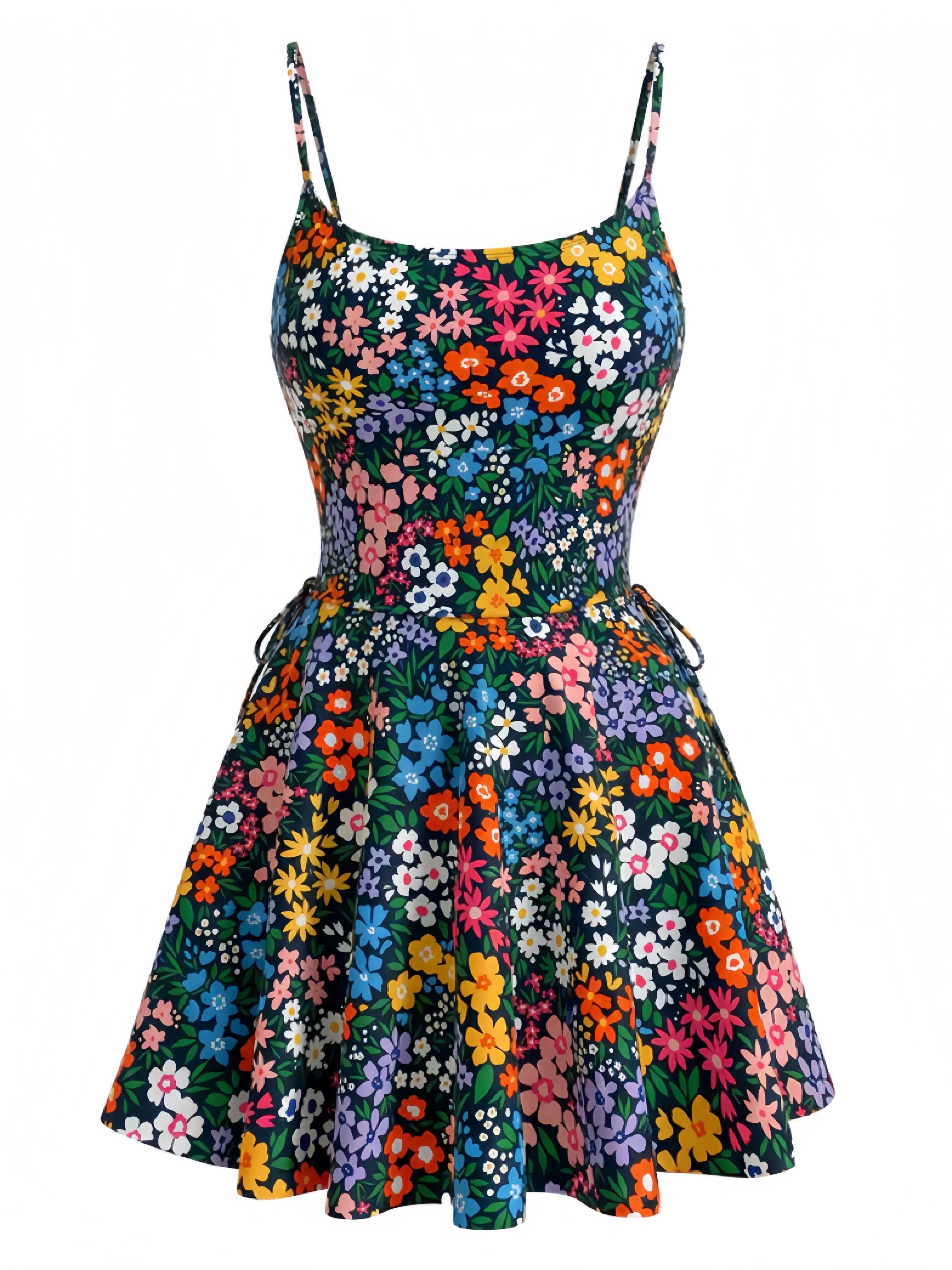 Multicolor 1940s Floral U-Neck Tankini Set sold by Retro Stage product image thumbnail 2