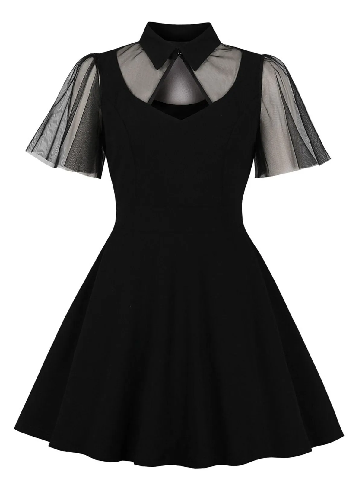 Black 1950s Lace Plus Size Solid Dress sold by Retro Stage