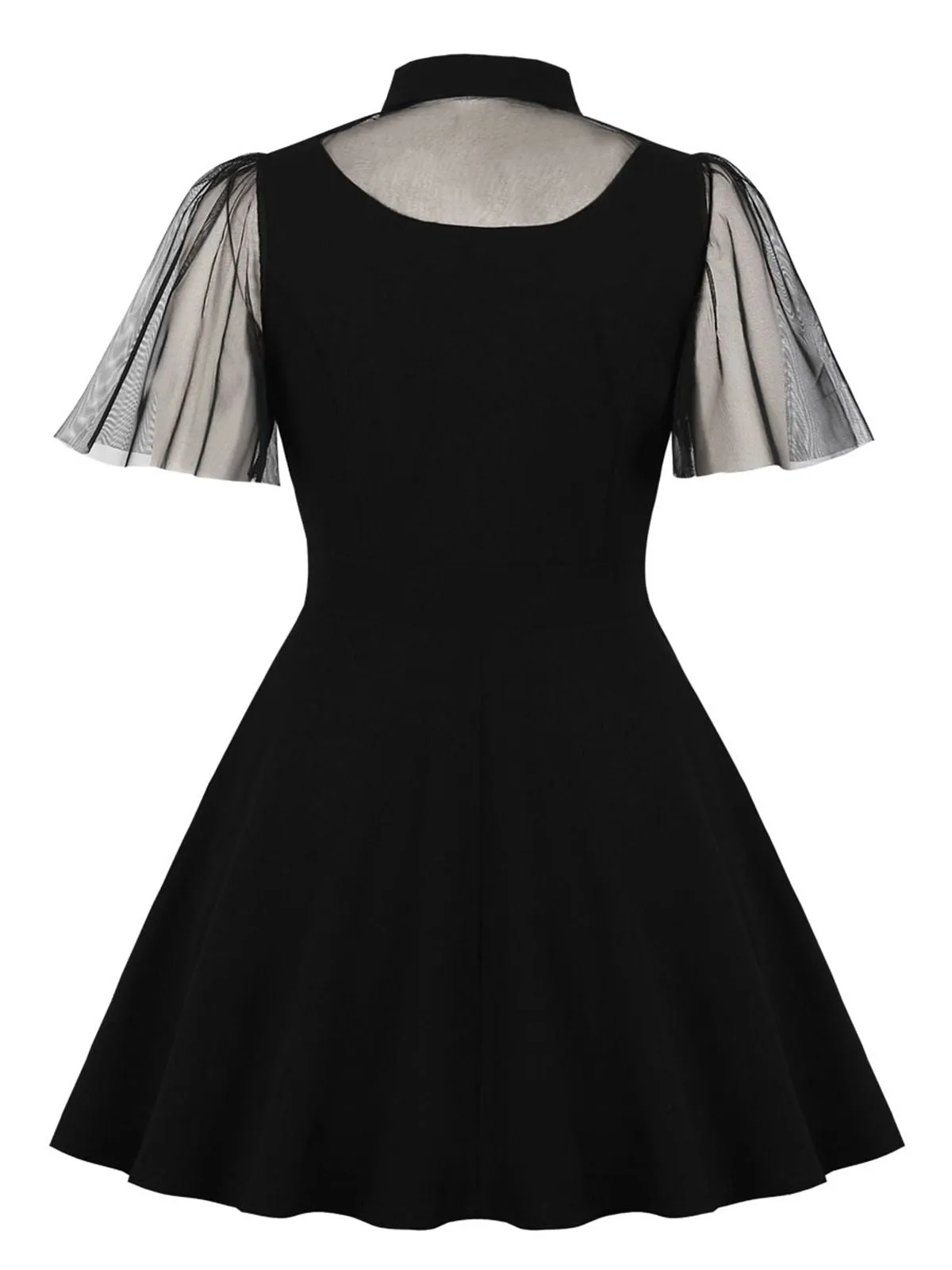 Black 1950s Lace Plus Size Solid Dress sold by Retro Stage product image thumbnail 2