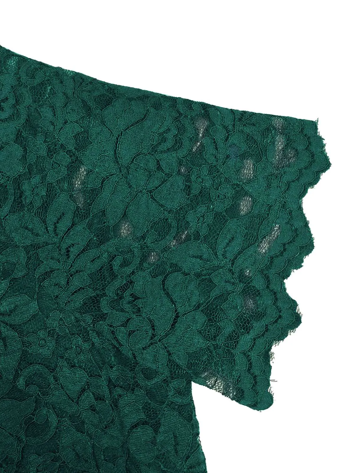 Green 1960s Floral Solid Bodycon Dress sold by Retro Stage product image thumbnail 4