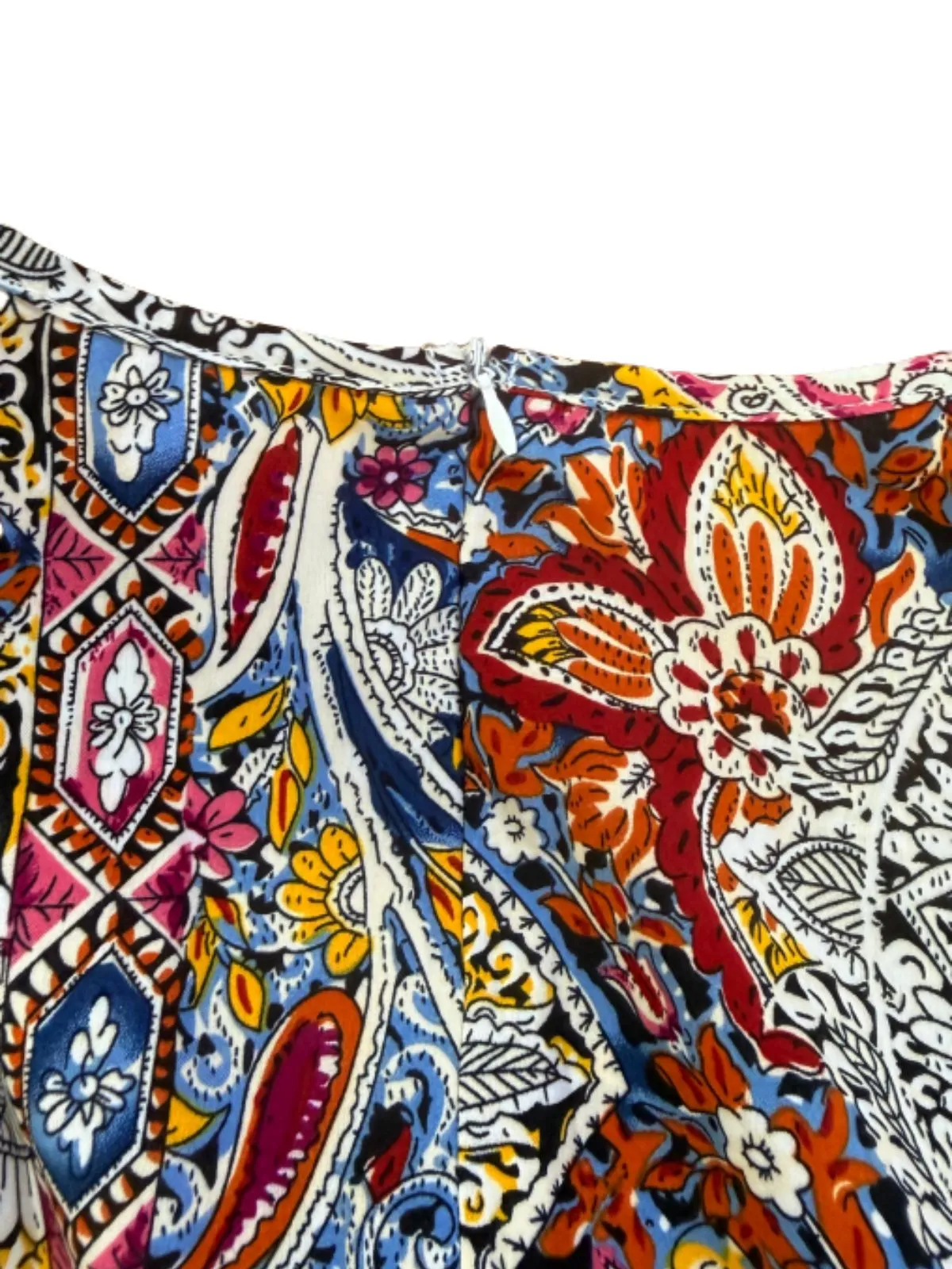 1970s Bohemian Paisley V-Neck Sleeveless High-Low Romper sold by Retro Stage product image thumbnail 4