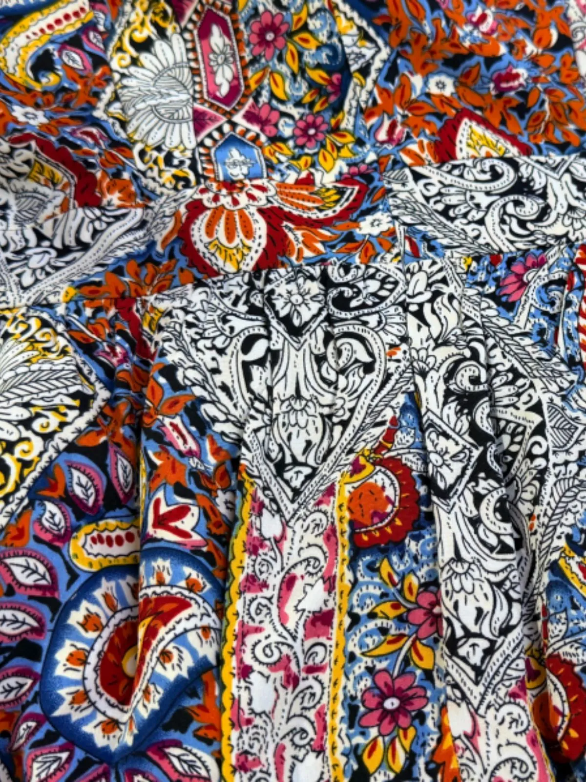 1970s Bohemian Paisley V-Neck Sleeveless High-Low Romper sold by Retro Stage product image thumbnail 5