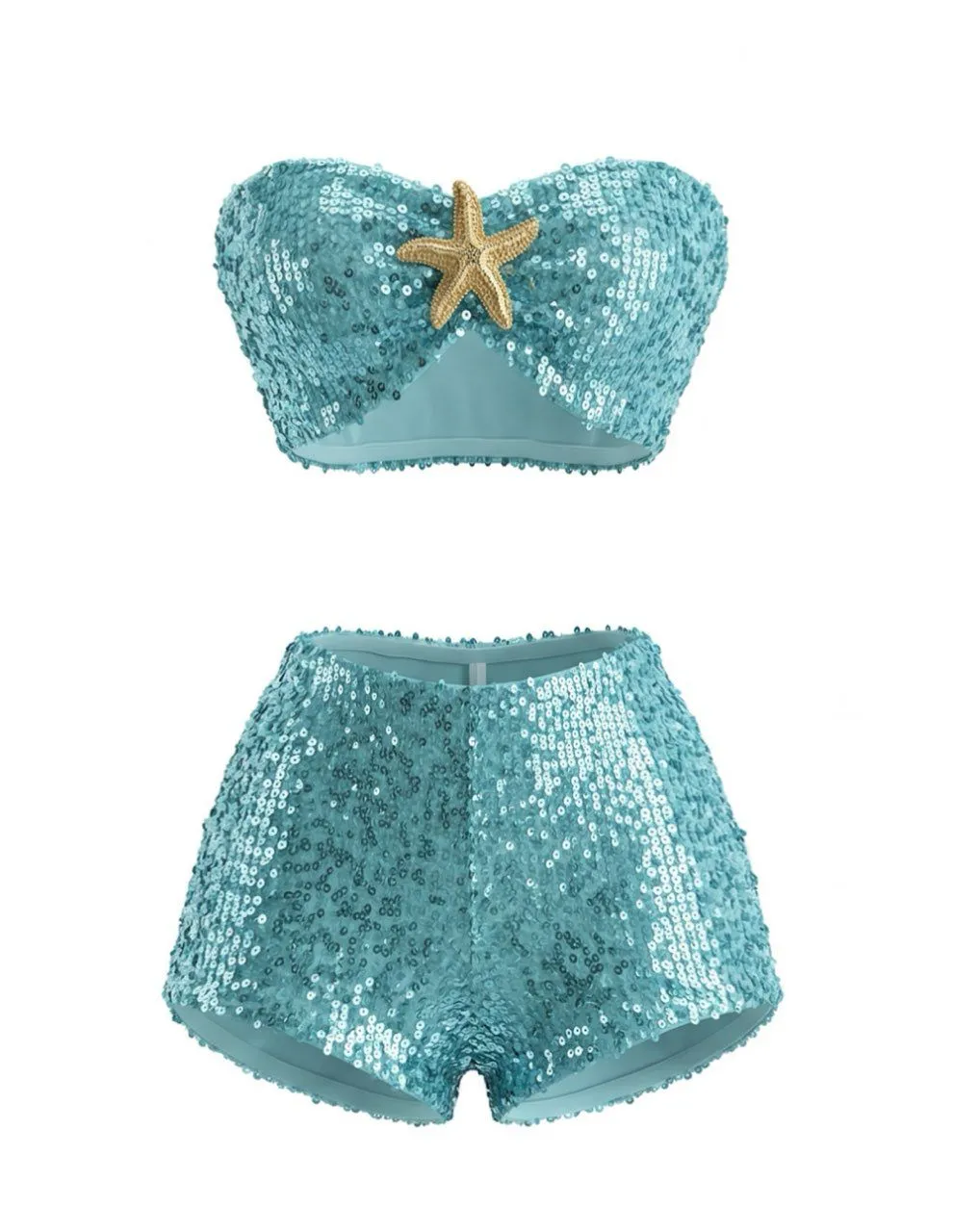 1950s Sequin Starfish Bandeau Bikini Set sold by Retro Stage product image thumbnail 2