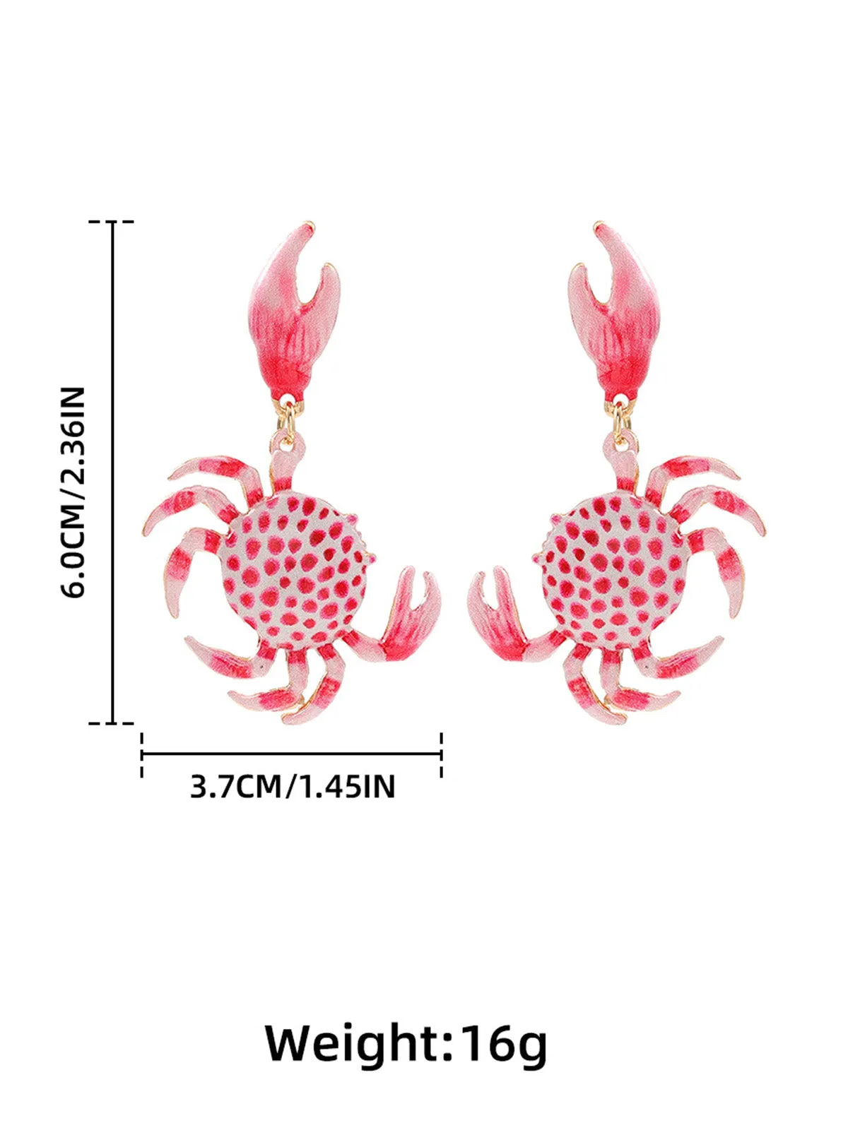 Spotted Crab Dangle Earrings sold by Retro Stage product image thumbnail 2