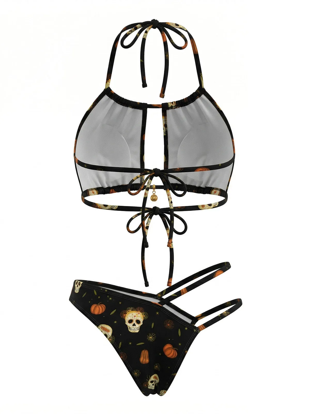 Black 1980s Gothic Skull Bikini Set sold by Retro Stage product image thumbnail 2