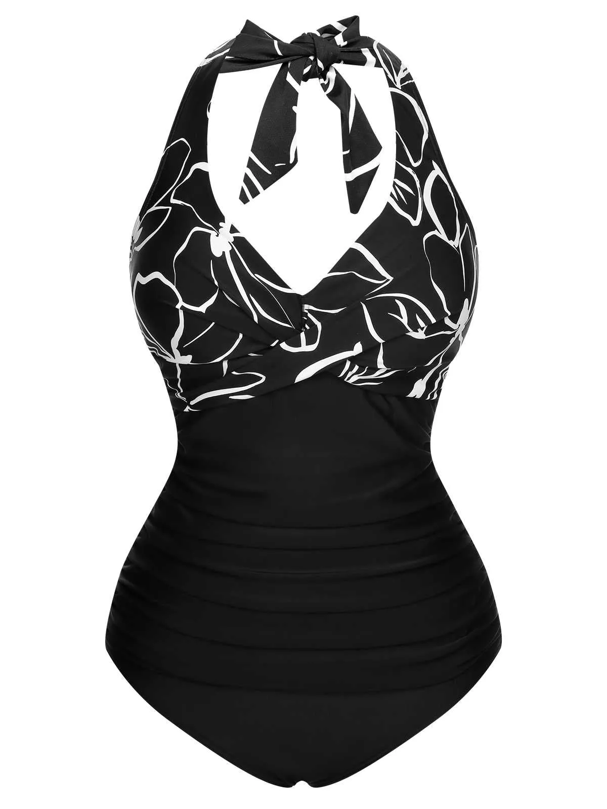 1950s Halter Stripes One-Piece Swimsuit sold by Retro Stage product image thumbnail 2