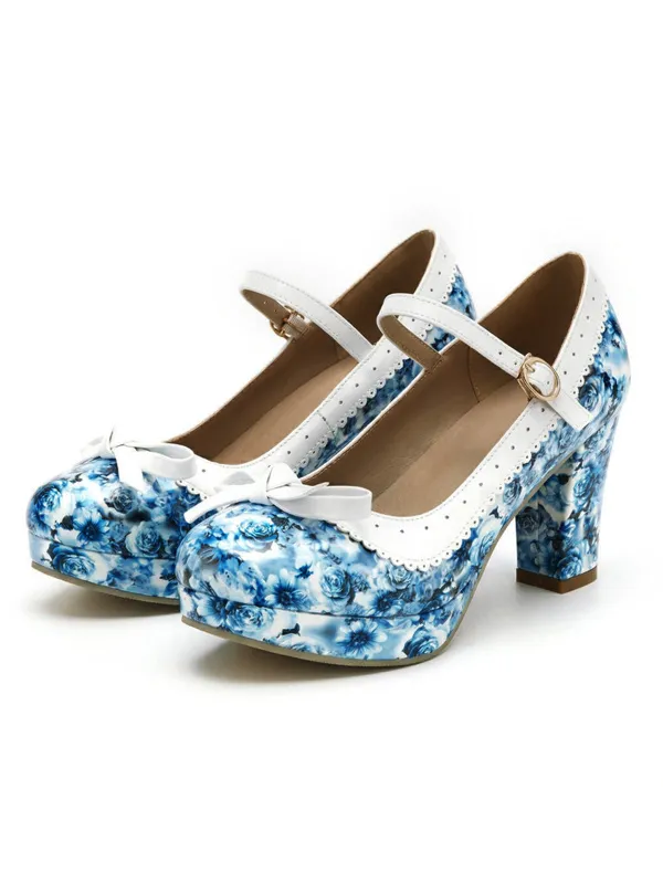 Vintage Pointed Toe Elegant Floral Heels made by Retro Stage