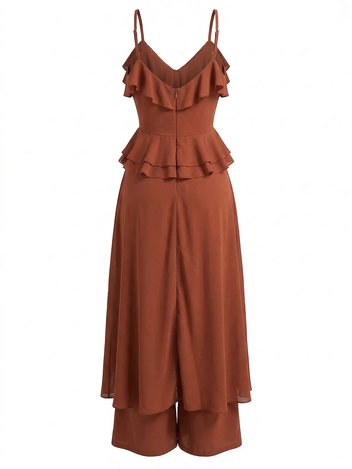 2PCS 1970s Cascading Ruffle Cami Top & Pants sold by Retro Stage product image thumbnail 3