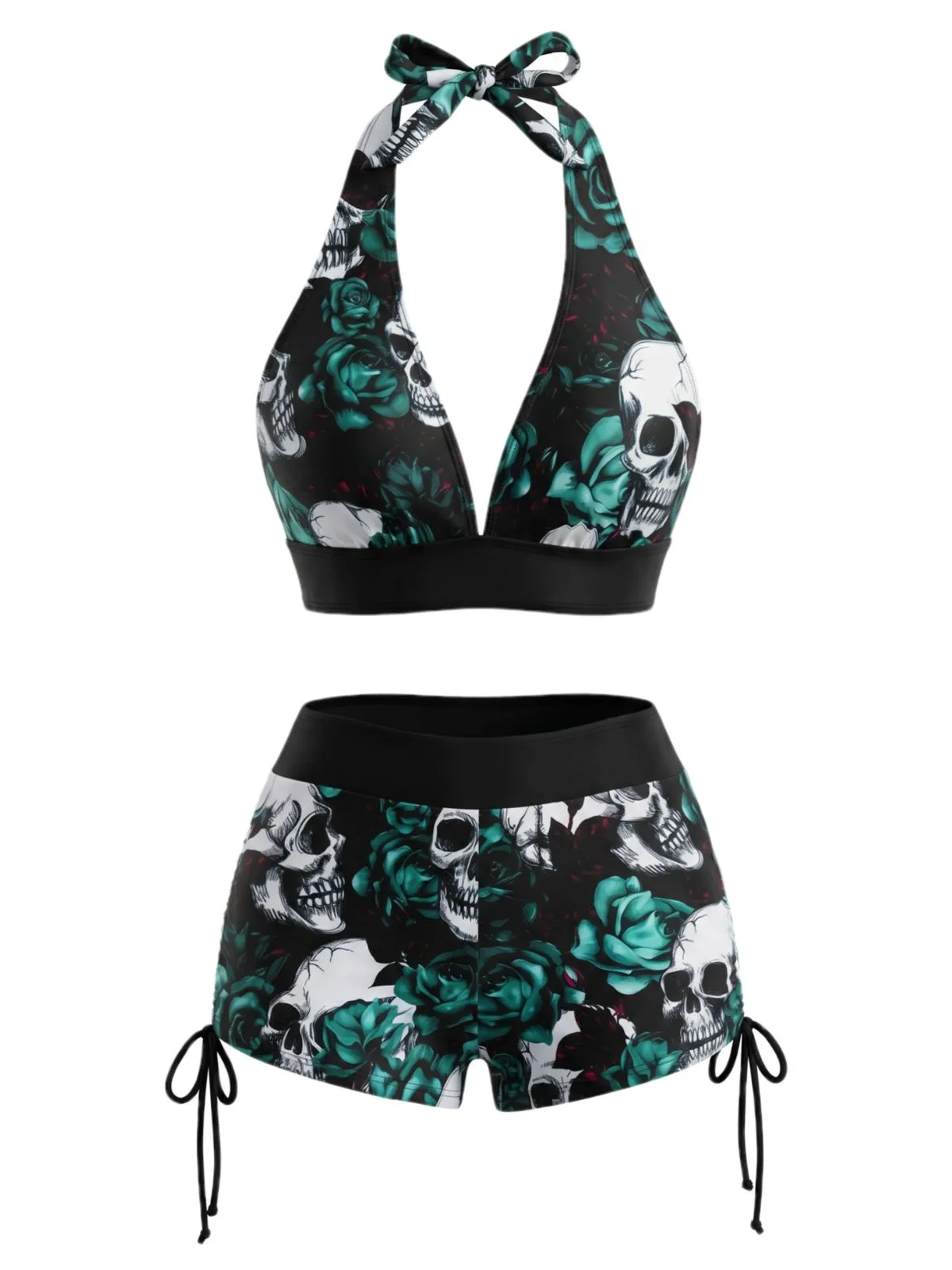 1980s Punk Halter Rock Skull Bikini Set sold by Retro Stage product image thumbnail 5