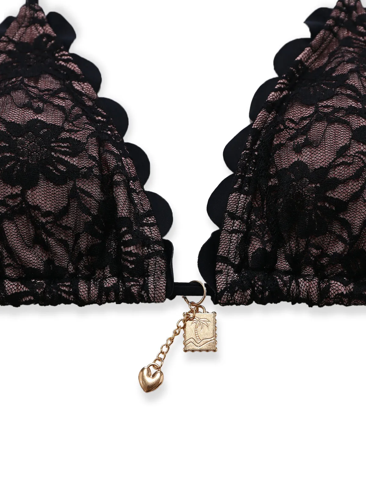 Black 1940s Lace Halter Backless Bikini Set sold by Retro Stage product image thumbnail 4