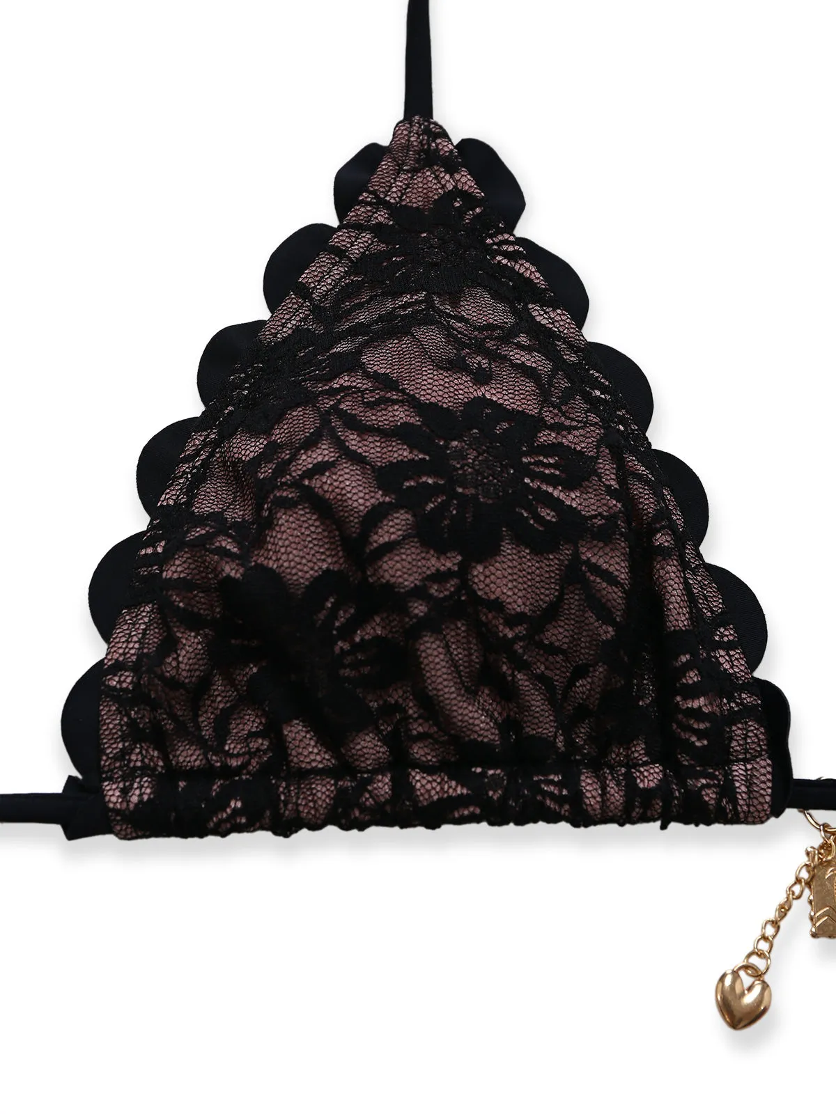 Black 1940s Lace Halter Backless Bikini Set sold by Retro Stage product image thumbnail 5