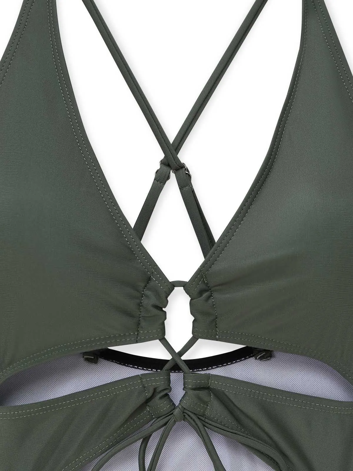 1960s Cutout Lace-Up Plunging One-Piece Swimsuit sold by Retro Stage product image thumbnail 4