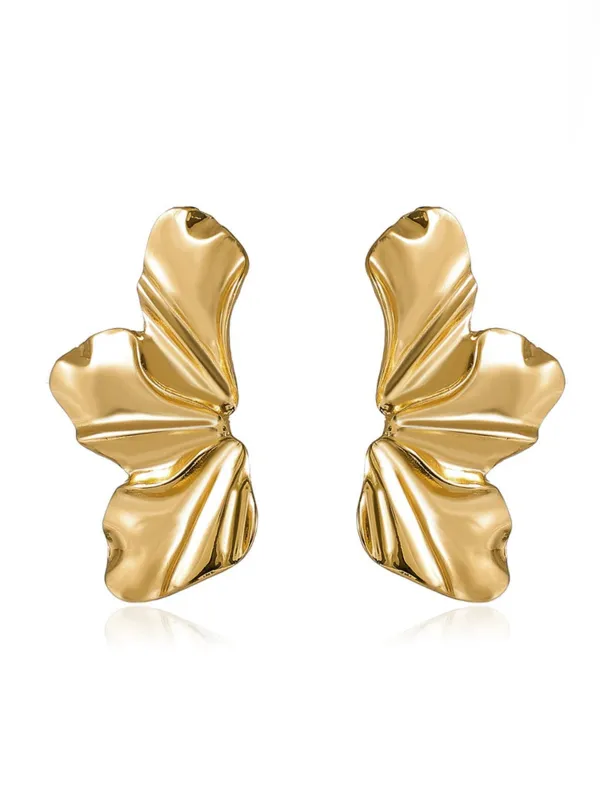 Metallic Liquid Petal Statement Earrings made by Retro Stage