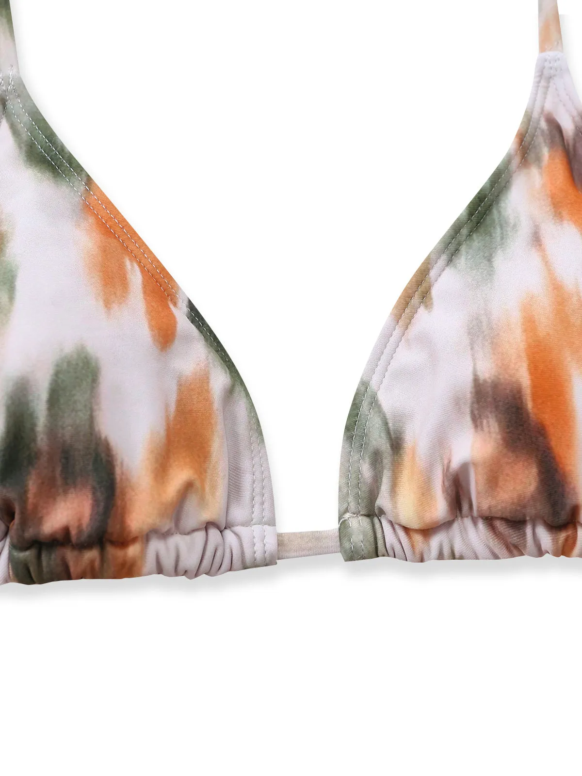 4PCS 1980s Floral Halter Tie Asymmetric Bikini Set & Cover Up sold by Retro Stage product image thumbnail 3