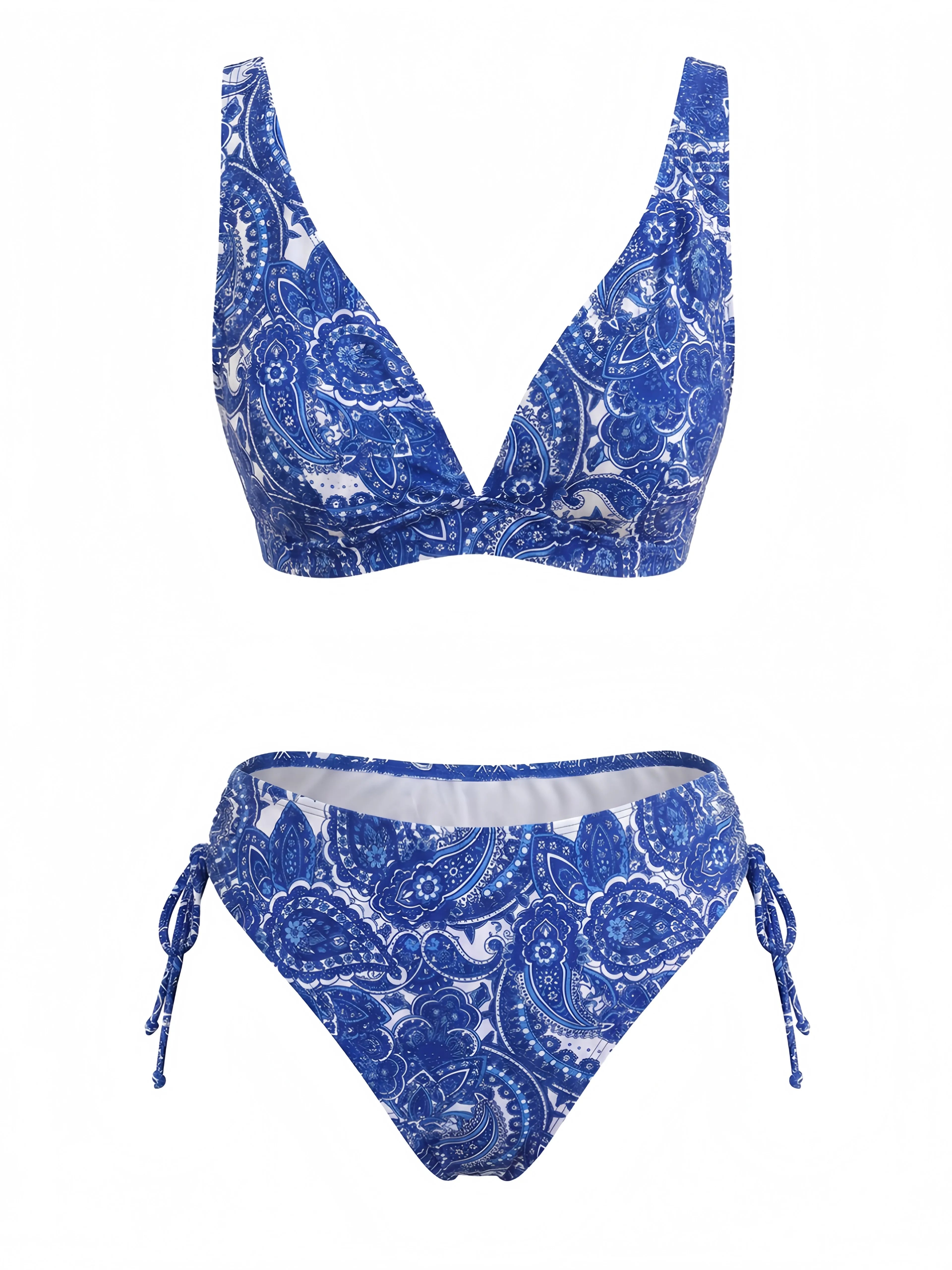1970s Bohemian Ditsy Floral V-Neck Tankini Set sold by Retro Stage product image thumbnail 4
