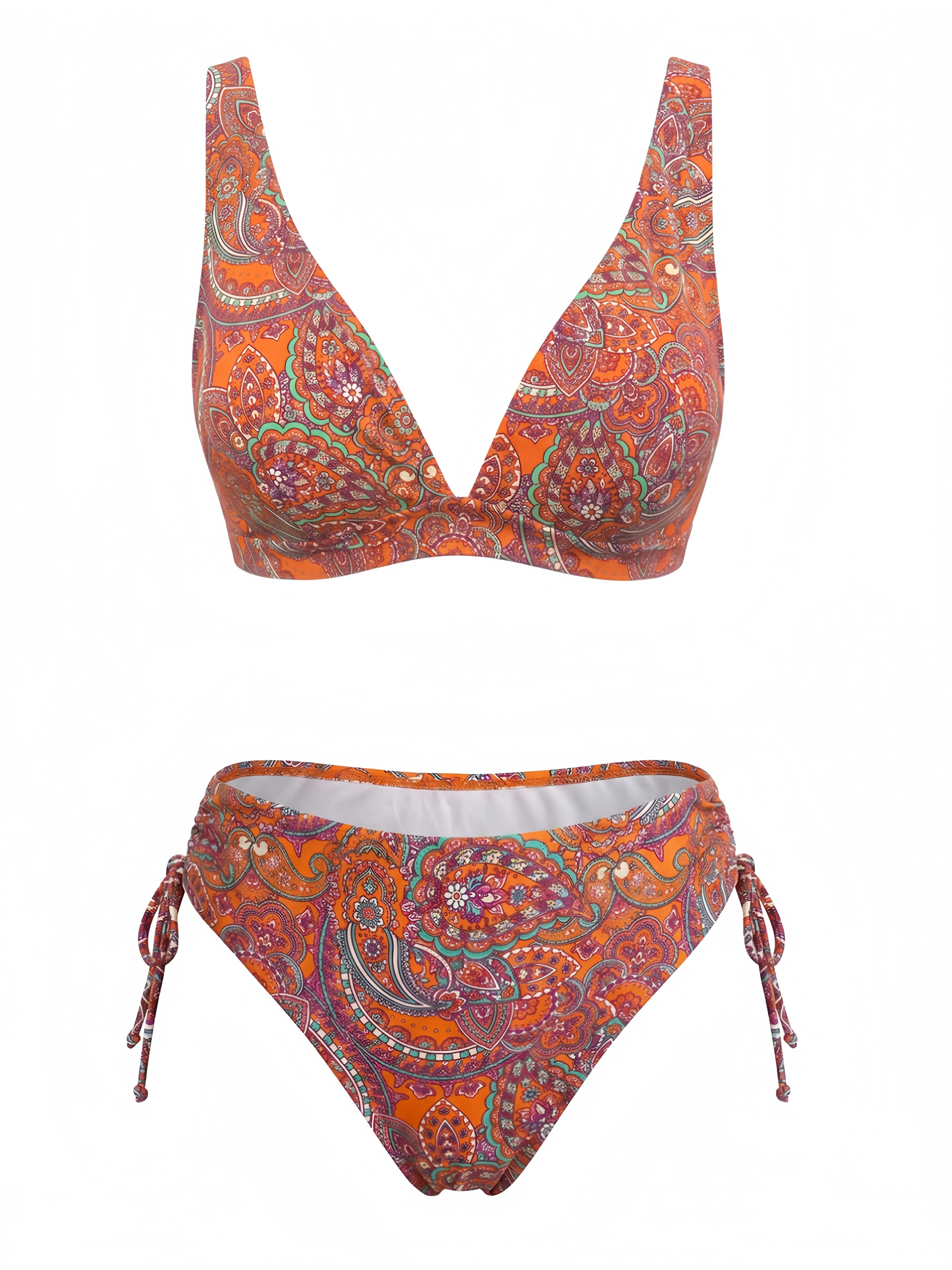 1970s Bohemian Ditsy Floral V-Neck Tankini Set sold by Retro Stage product image thumbnail 2