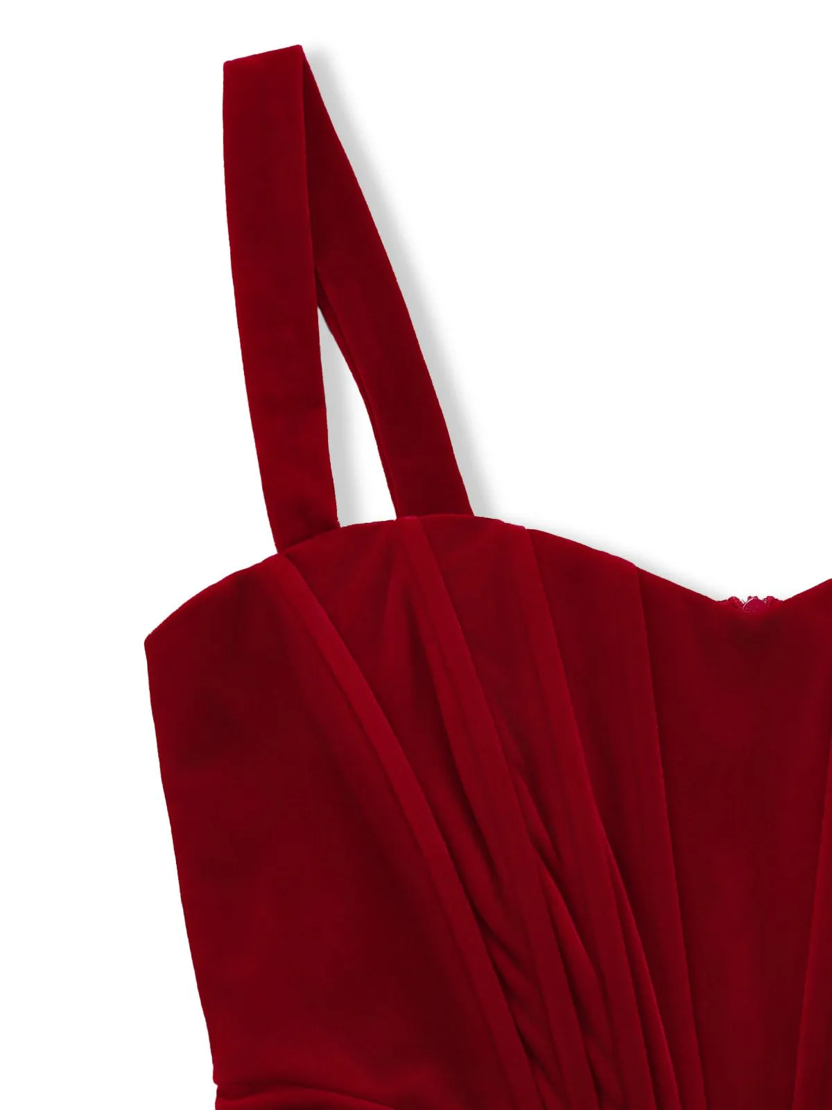 Red 1980s Velvet Corset Ruched Sweetheart Mini Dress sold by Retro Stage product image thumbnail 4