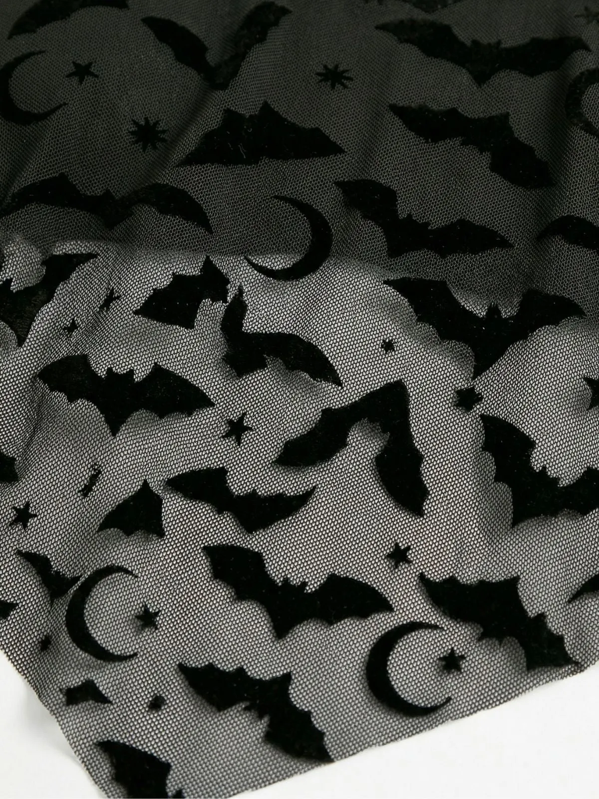 1970s Gothic Mesh Striped Bat Print Tankini Set sold by Retro Stage product image thumbnail 4