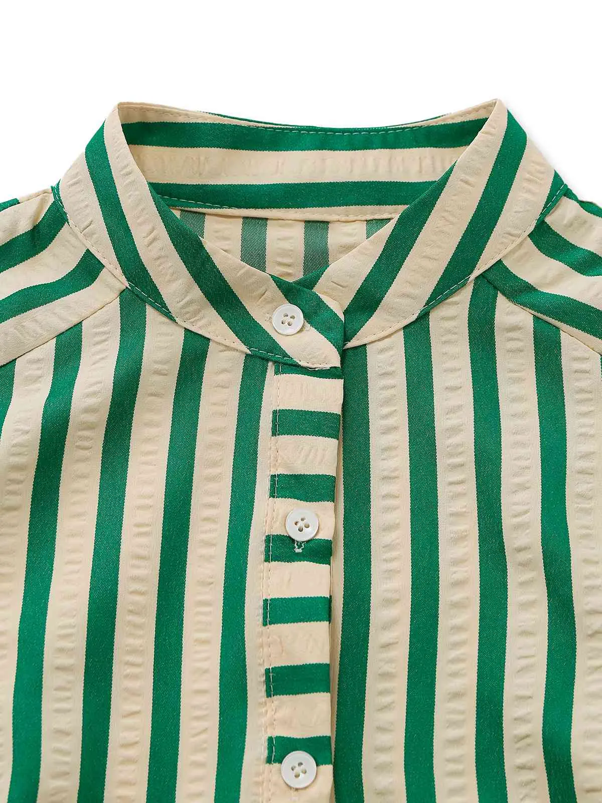 Green 1940s Striped Single-Breasted Sleeveless Dress sold by Retro Stage product image thumbnail 4