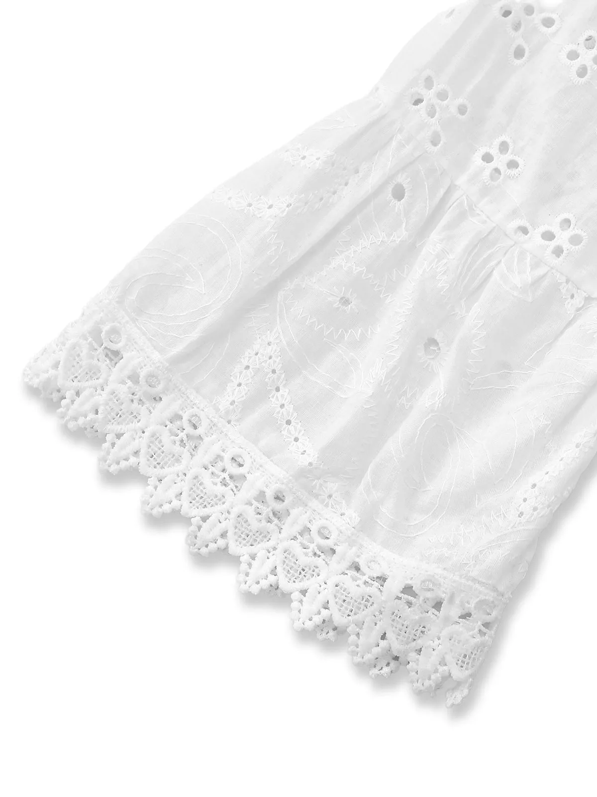 White 1940s Hollow Tassel Embroidered Cover-Up Dress sold by Retro Stage product image thumbnail 5