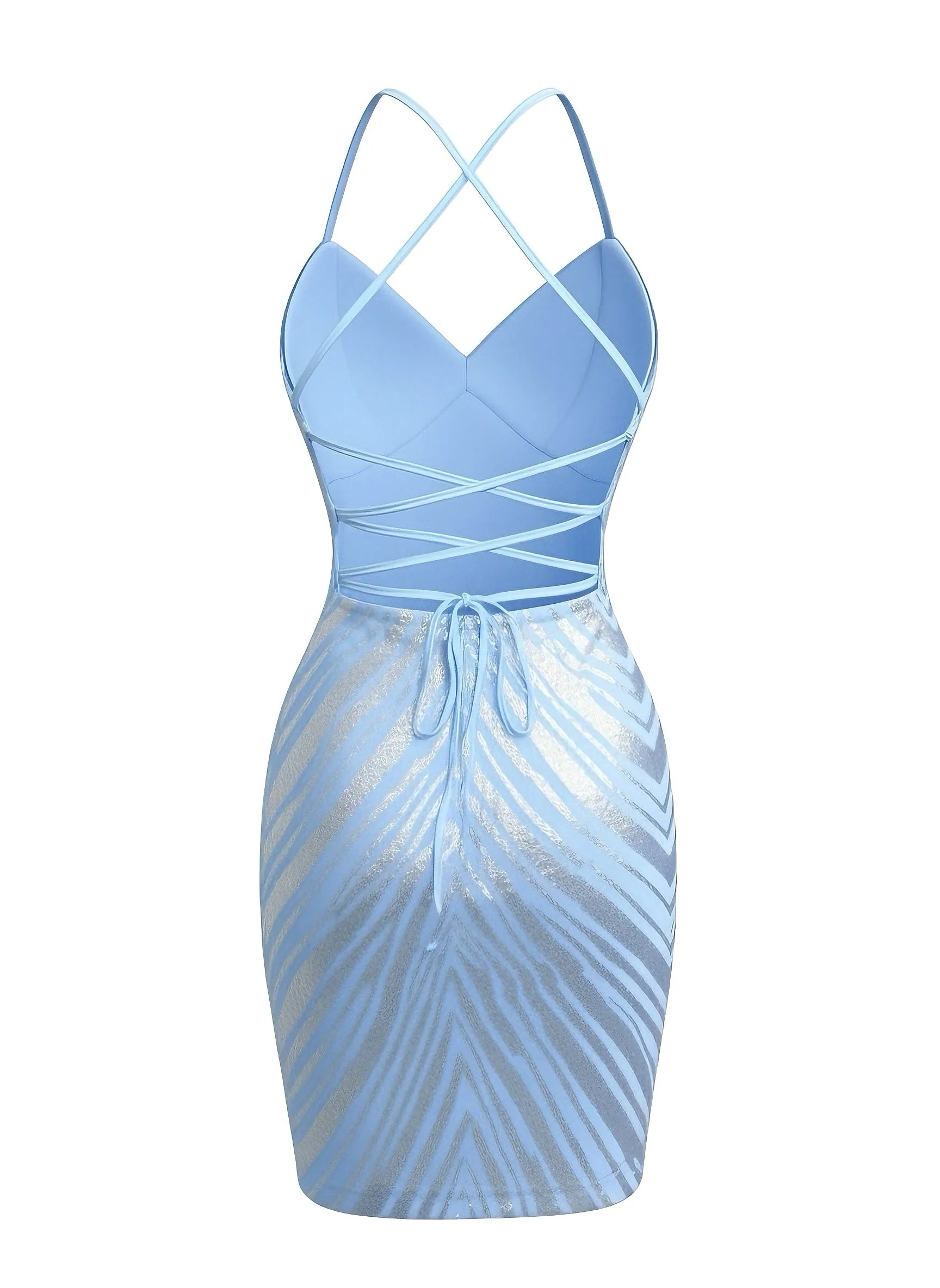 1920s Spaghetti Strap Sequin Chevron Backless Party Dress sold by Retro Stage product image thumbnail 3