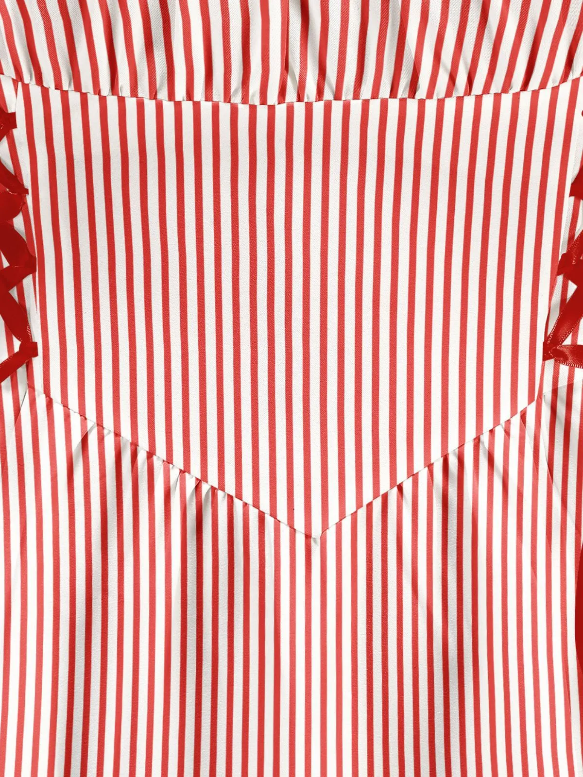 Red 1950s Christmas Candy Cane Striped Lace-Up Holiday Dress sold by Retro Stage product image thumbnail 4