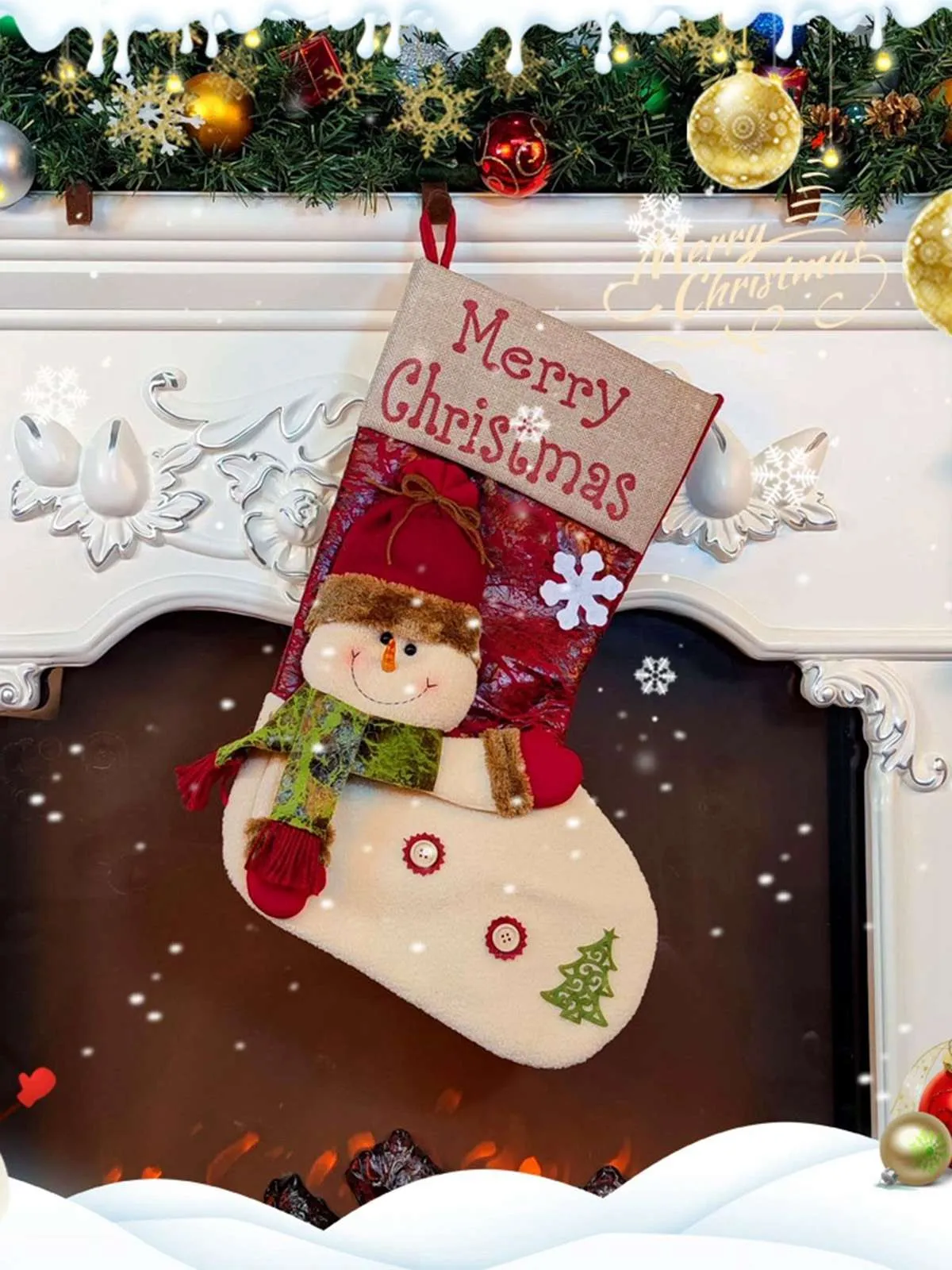 Merry Christmas 3D Cartoon Stockings Gift Bag sold by Retro Stage product image thumbnail 4