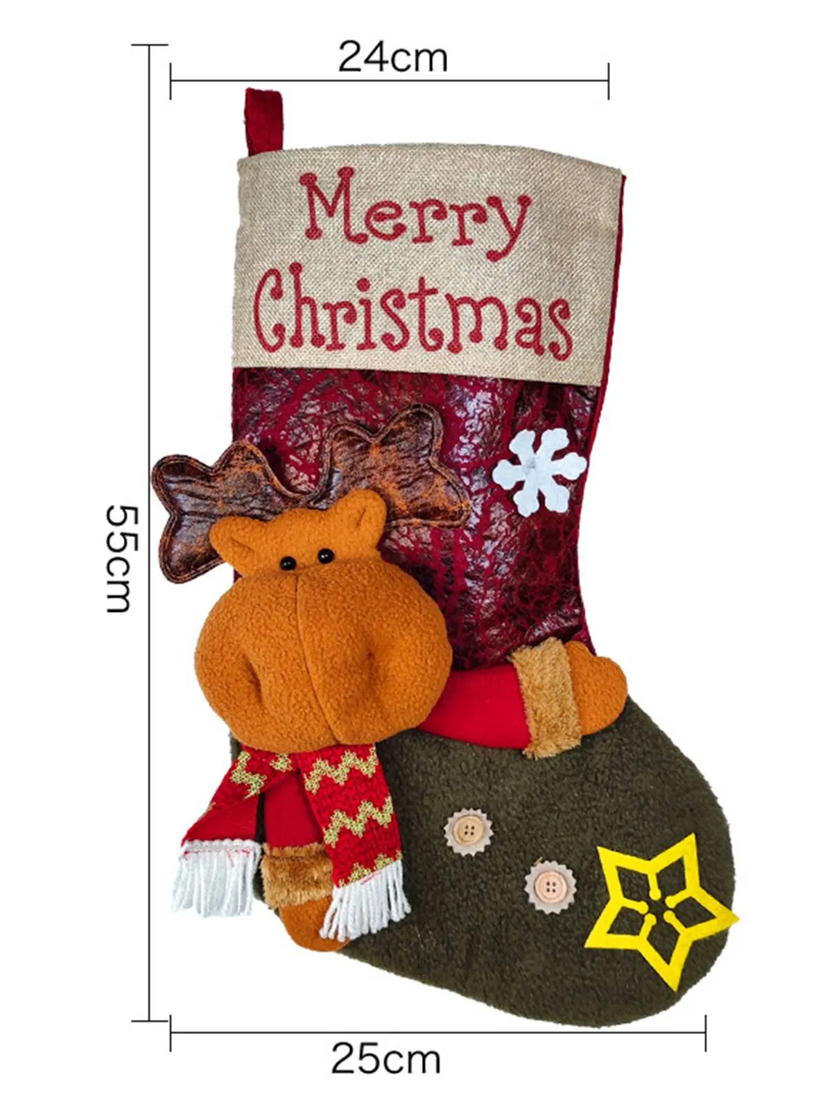 Merry Christmas 3D Cartoon Stockings Gift Bag sold by Retro Stage product image thumbnail 2