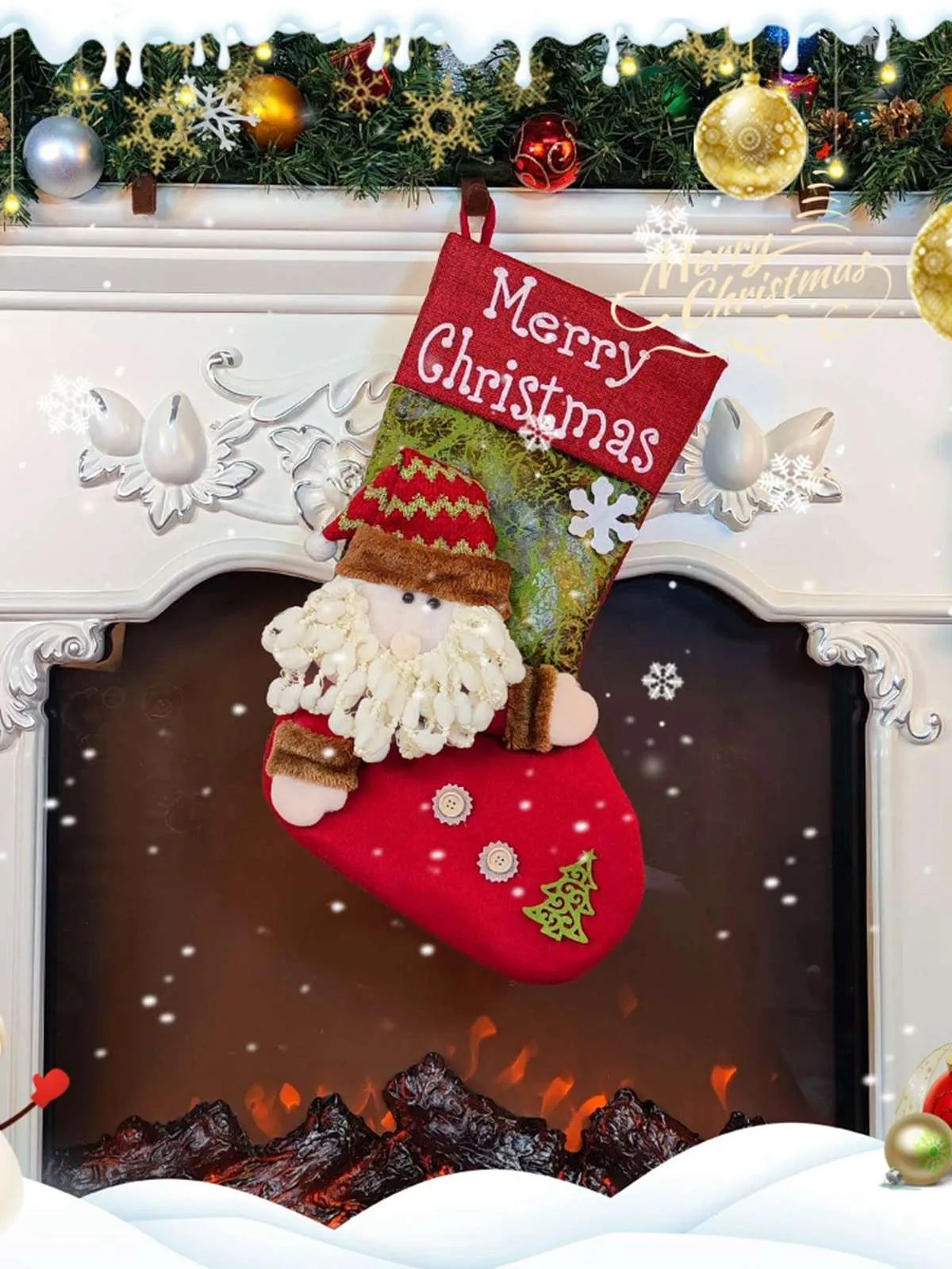 Merry Christmas 3D Cartoon Stockings Gift Bag sold by Retro Stage product image thumbnail 3